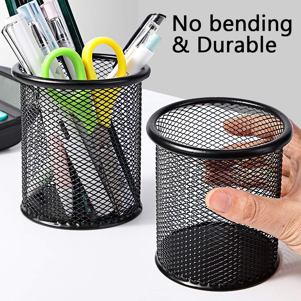 4 Packs Wire Mesh Pencil Holder Metal Pen Cup Desk Pen Organizer Case Pencil …