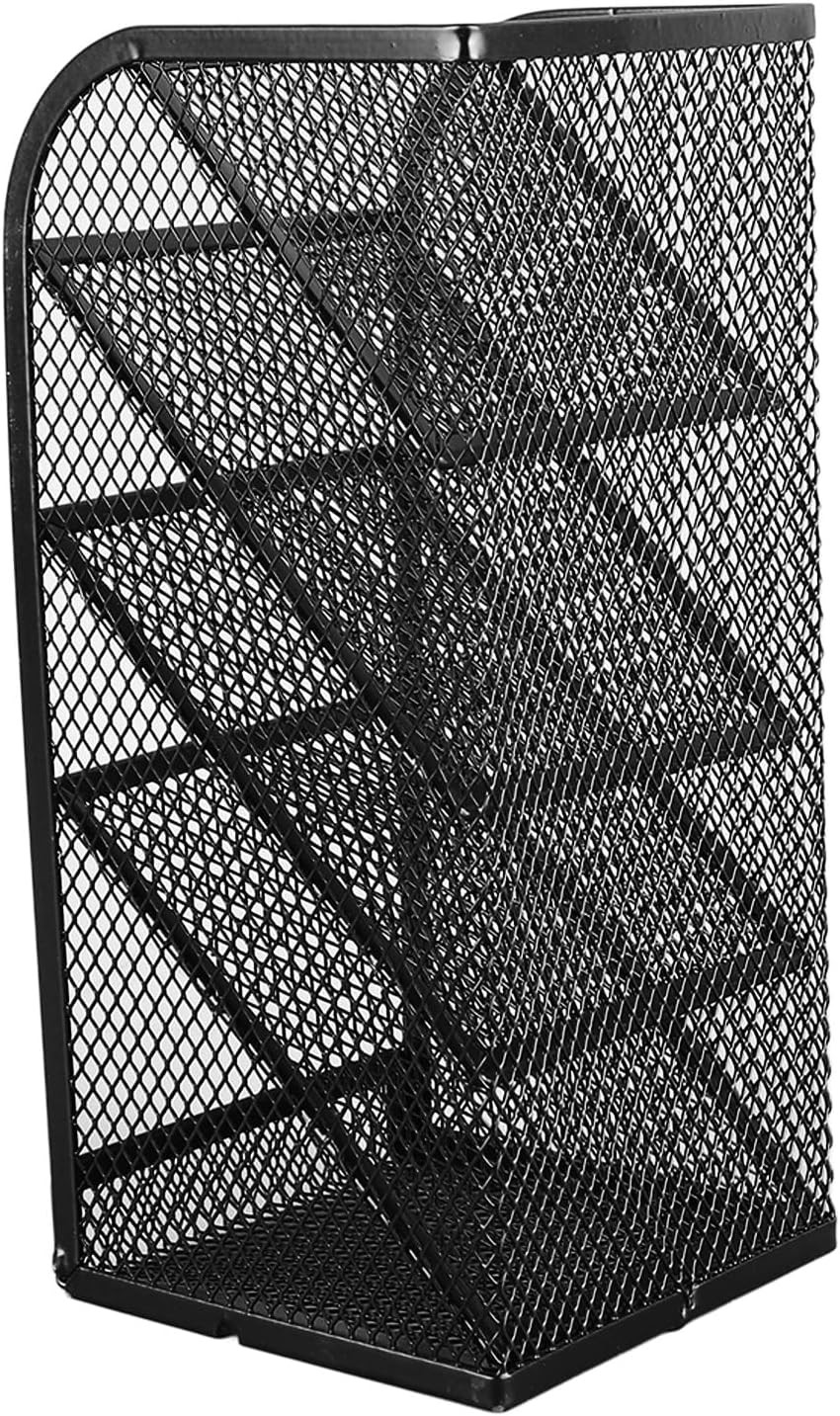 Metal Mesh Desk Organizer, 5 Tier Multifunctional Pen Holder Pencil Cup with 5 C