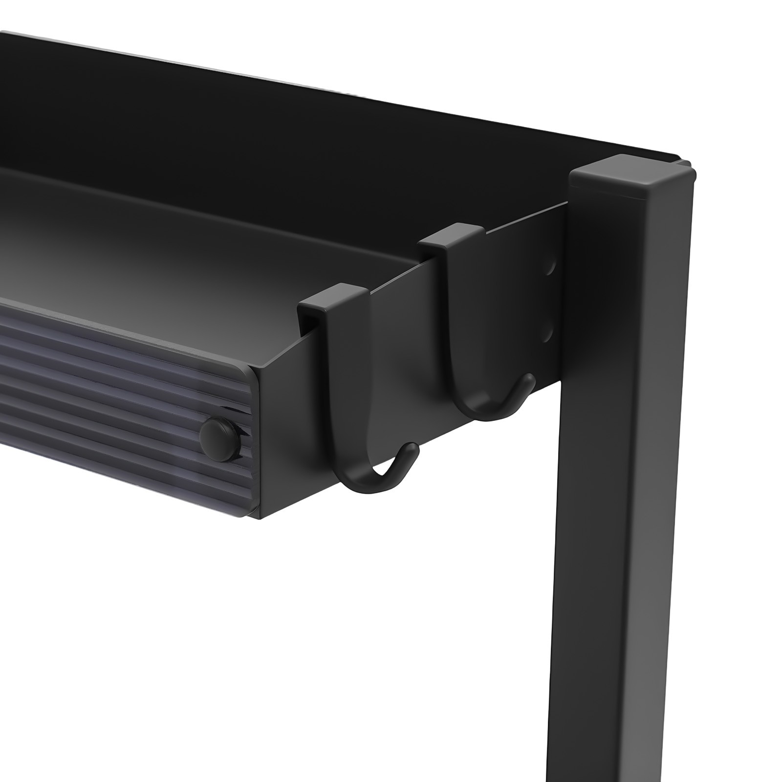 Desktop or Under-Desk Shelf Clamp-on 2-Tier Shelving W/ Adjustable Storage Tray