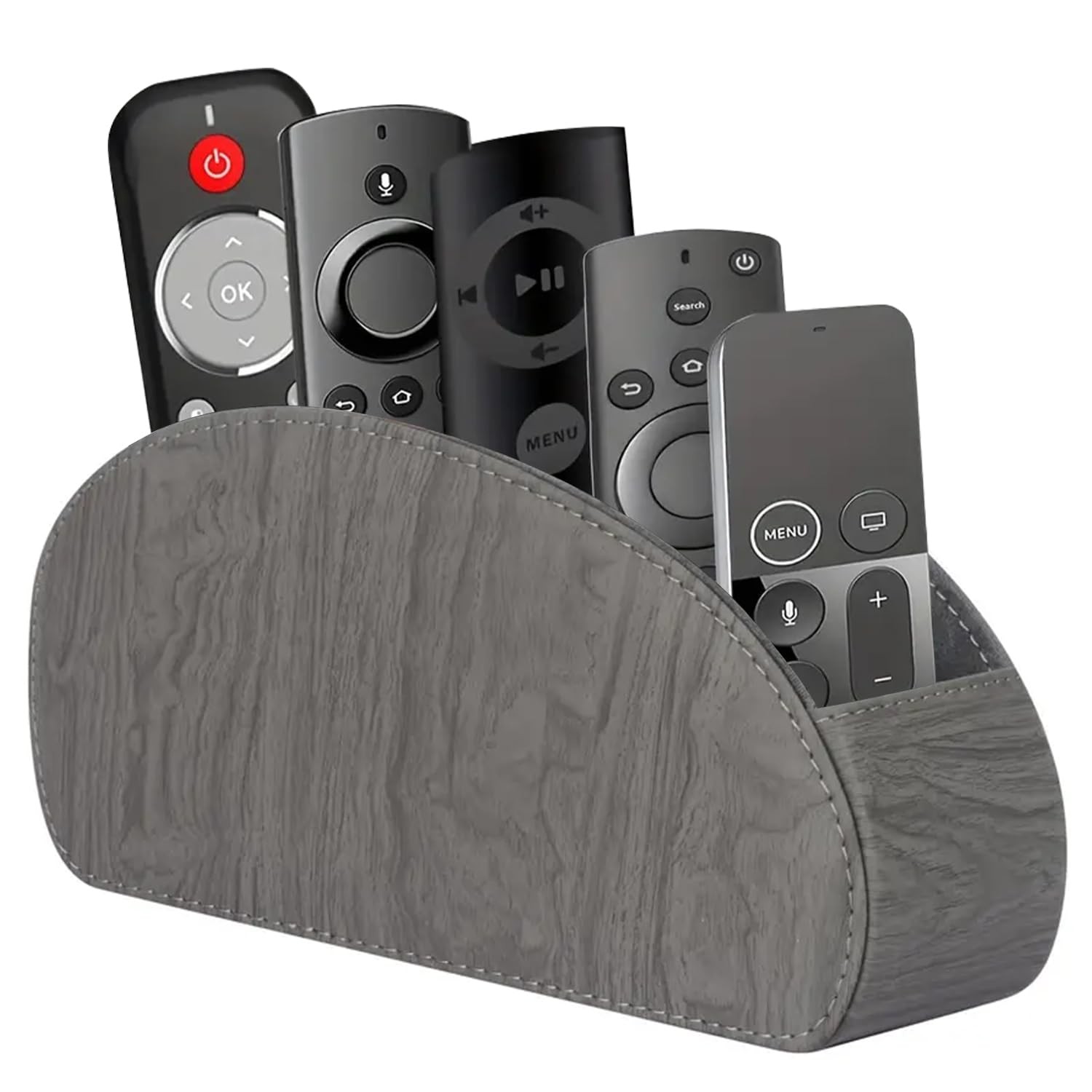 Remote Control Holder, Leather 5 Rooms Desk Organizer and Decorations for Liv…