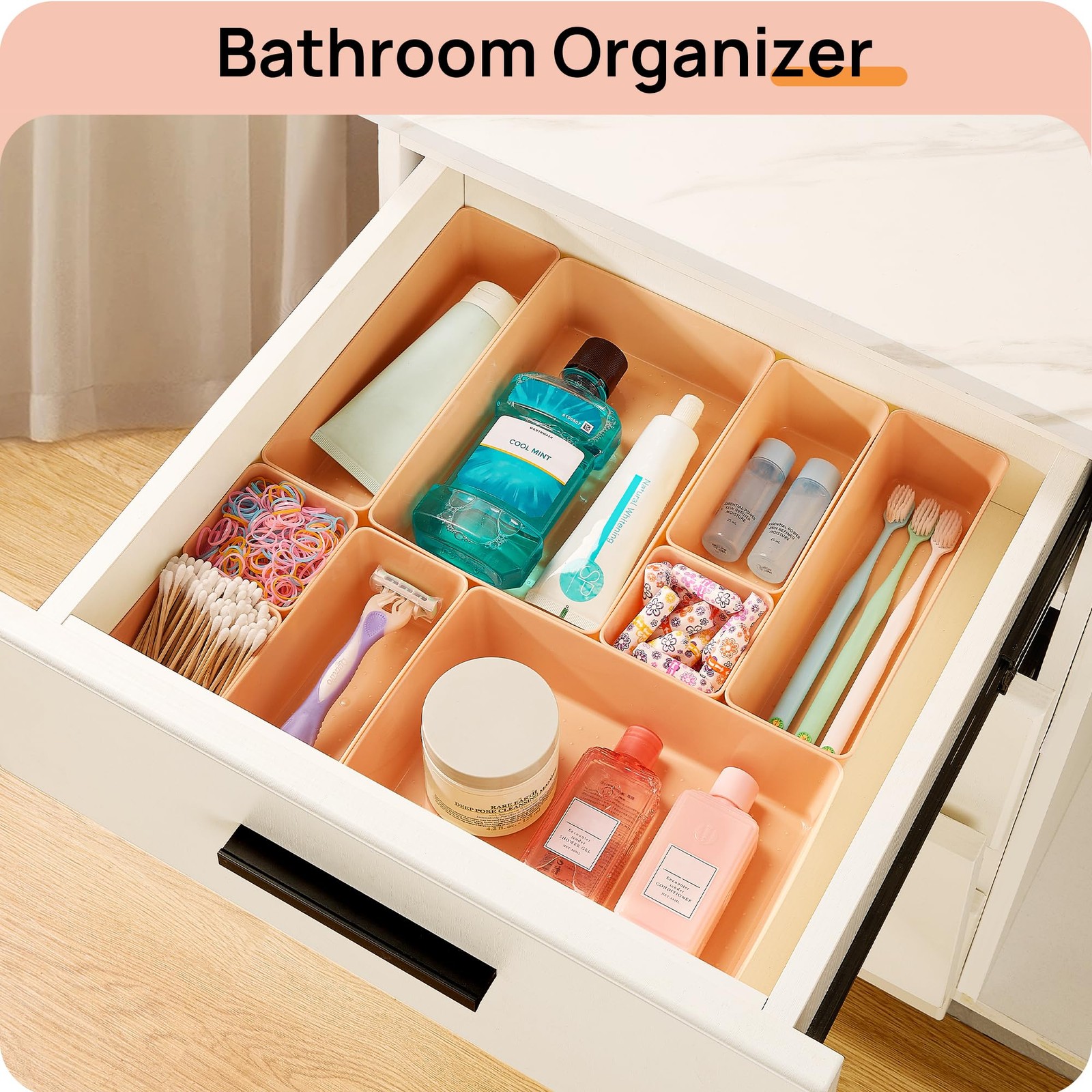 25 PCS Plastic Drawer Organizers Set, 4-Size Versatile Bathroom and Vanity Dr…