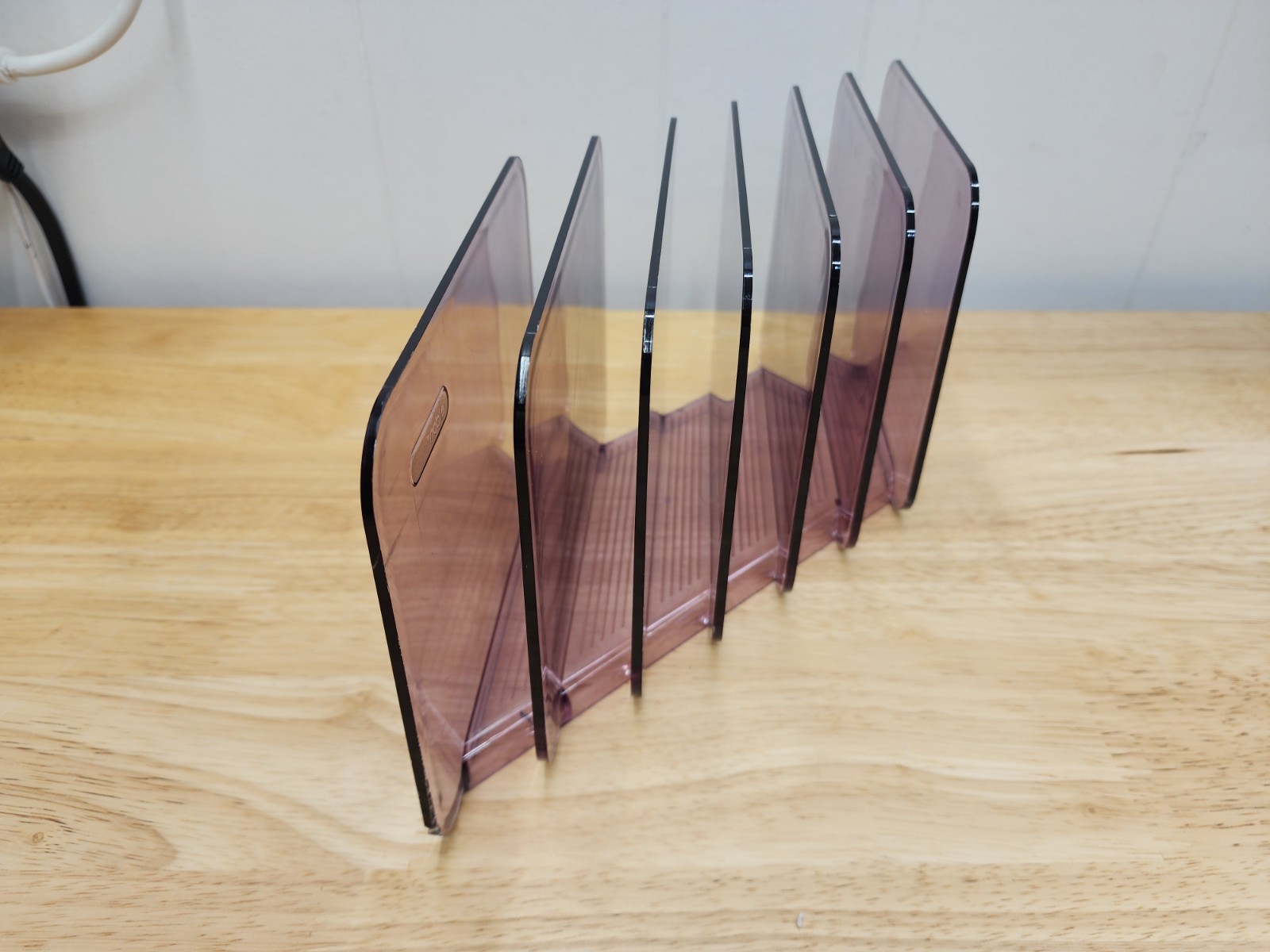Eldon Six Slot Acrylic Office Desk Organizer Letter Holder Vintage – Purple
