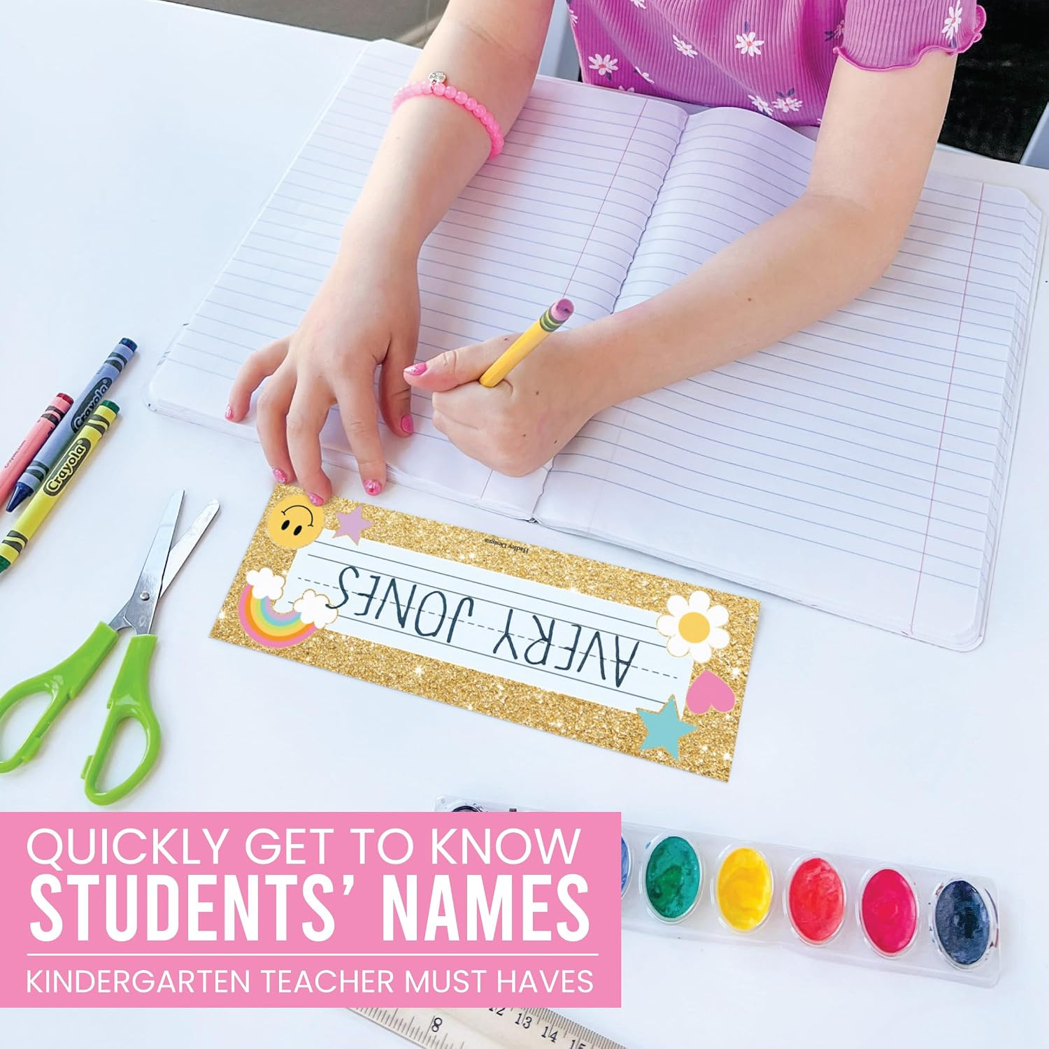 Desk Name Tags for Classroom – 36 Student Desk Name Plates for Classroom Decor,