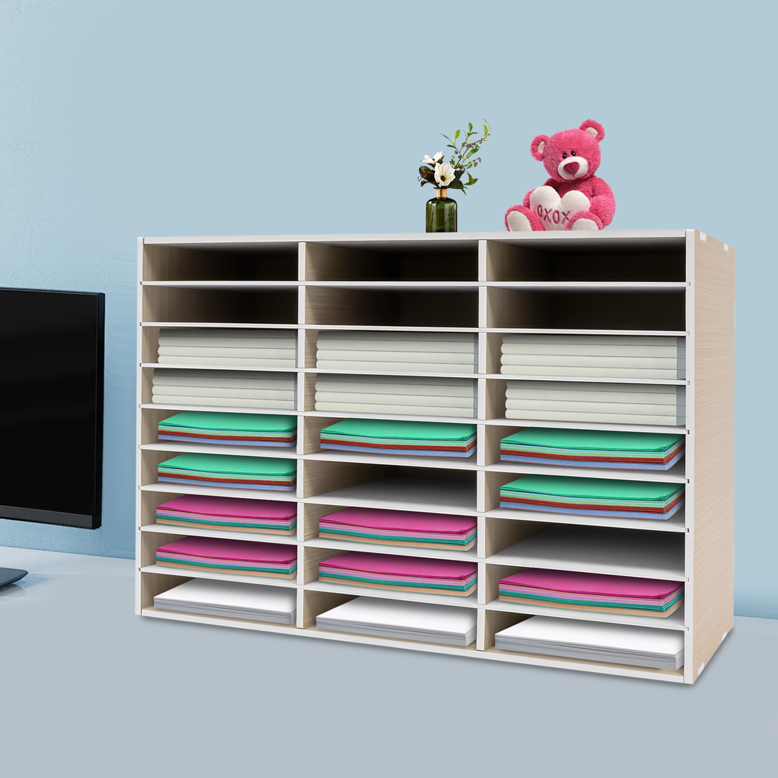 Desktop Literature Organizer Adjustable File Sorter Mail Center Magazine Holder
