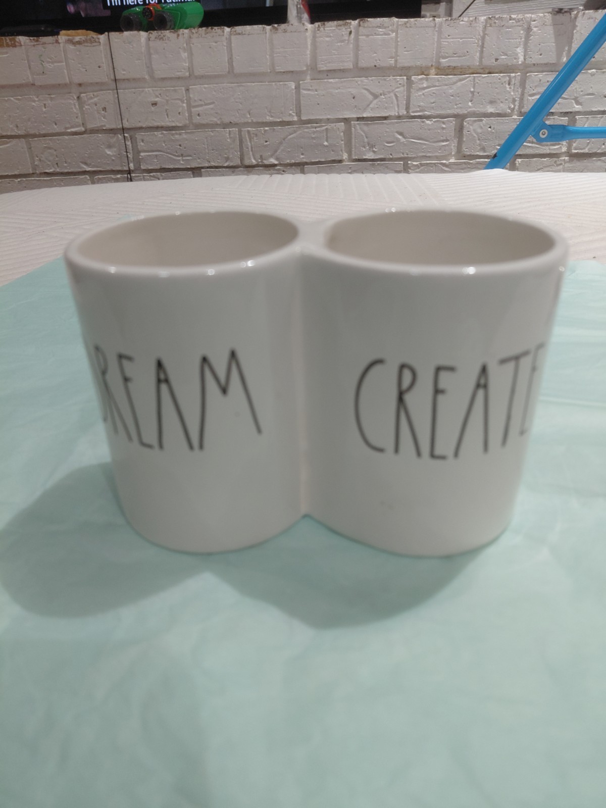 Rae Dunn Ceramic “Dream Create” Holder Desk Office Organizer EUC No Chip