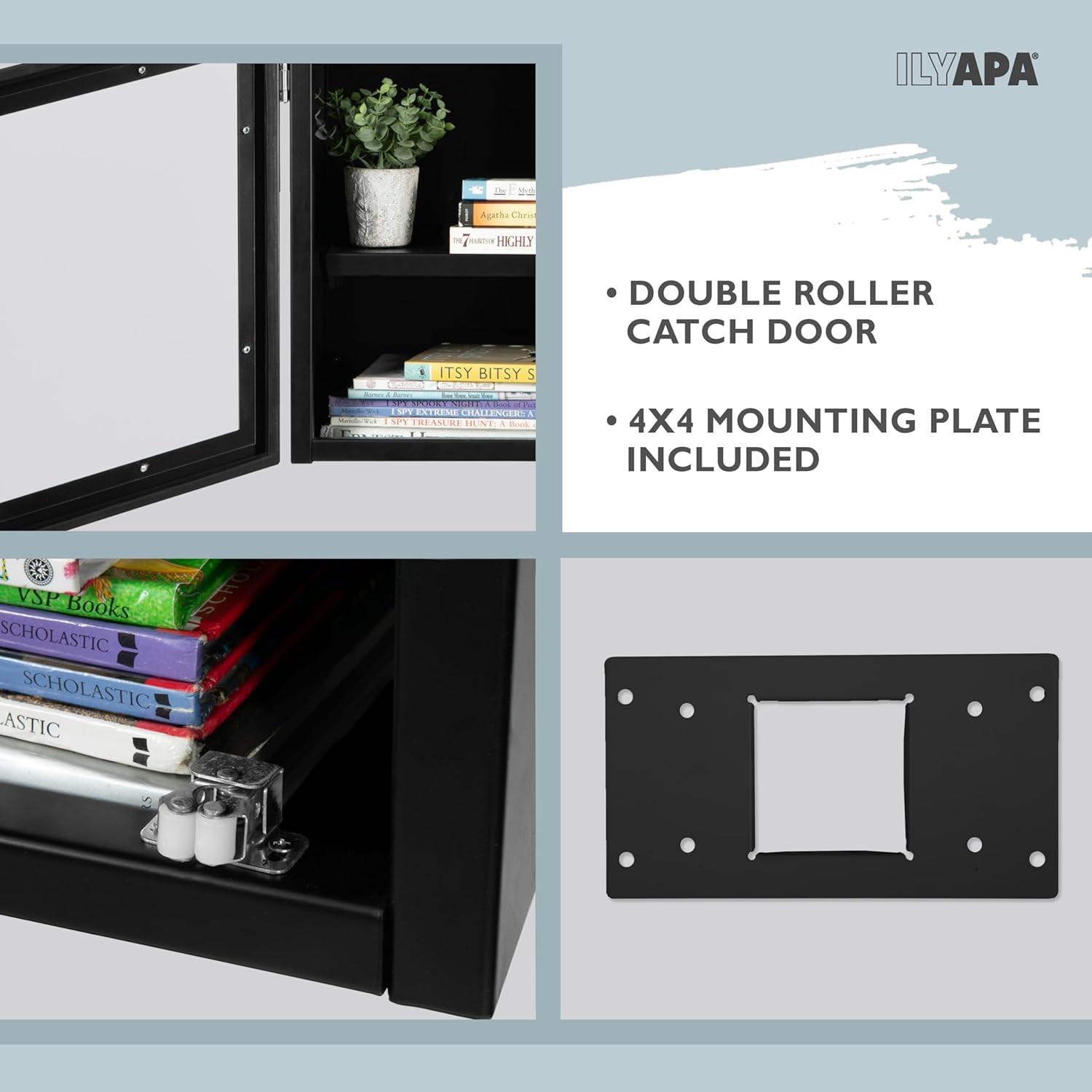 Outdoor Library Book Box – Free Literature Exchange Kit for outside – Black Powd