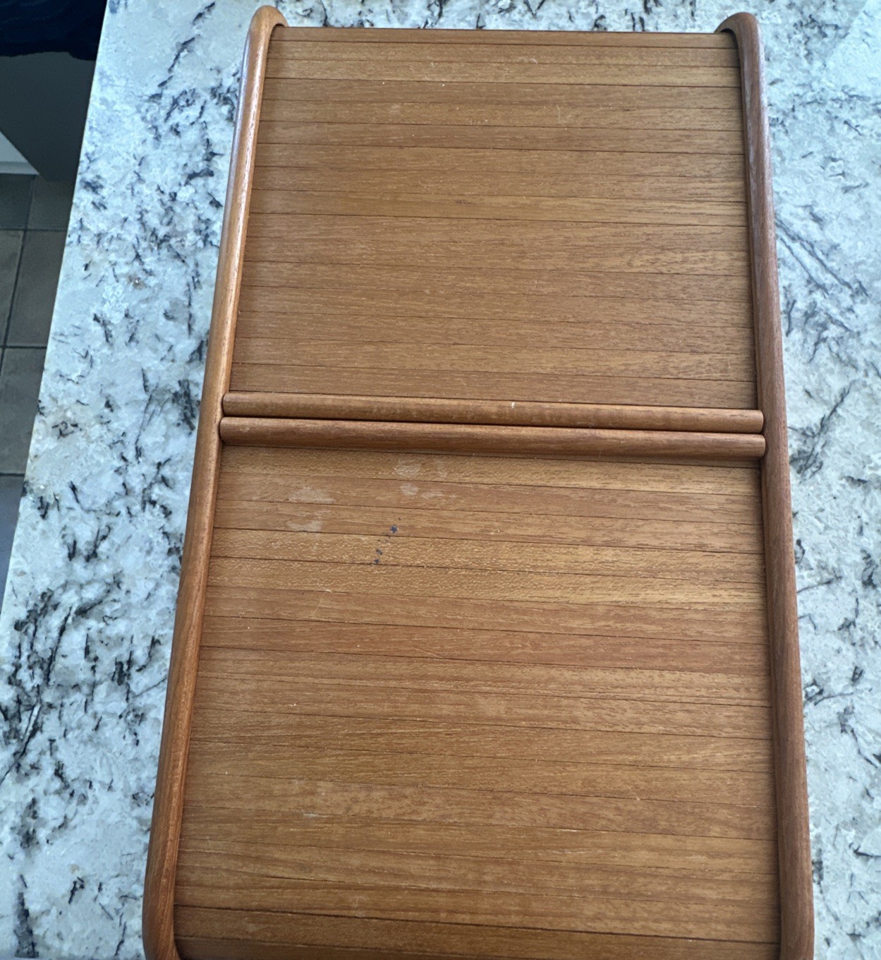 Wood Desktop Organizer with Sliding Doors