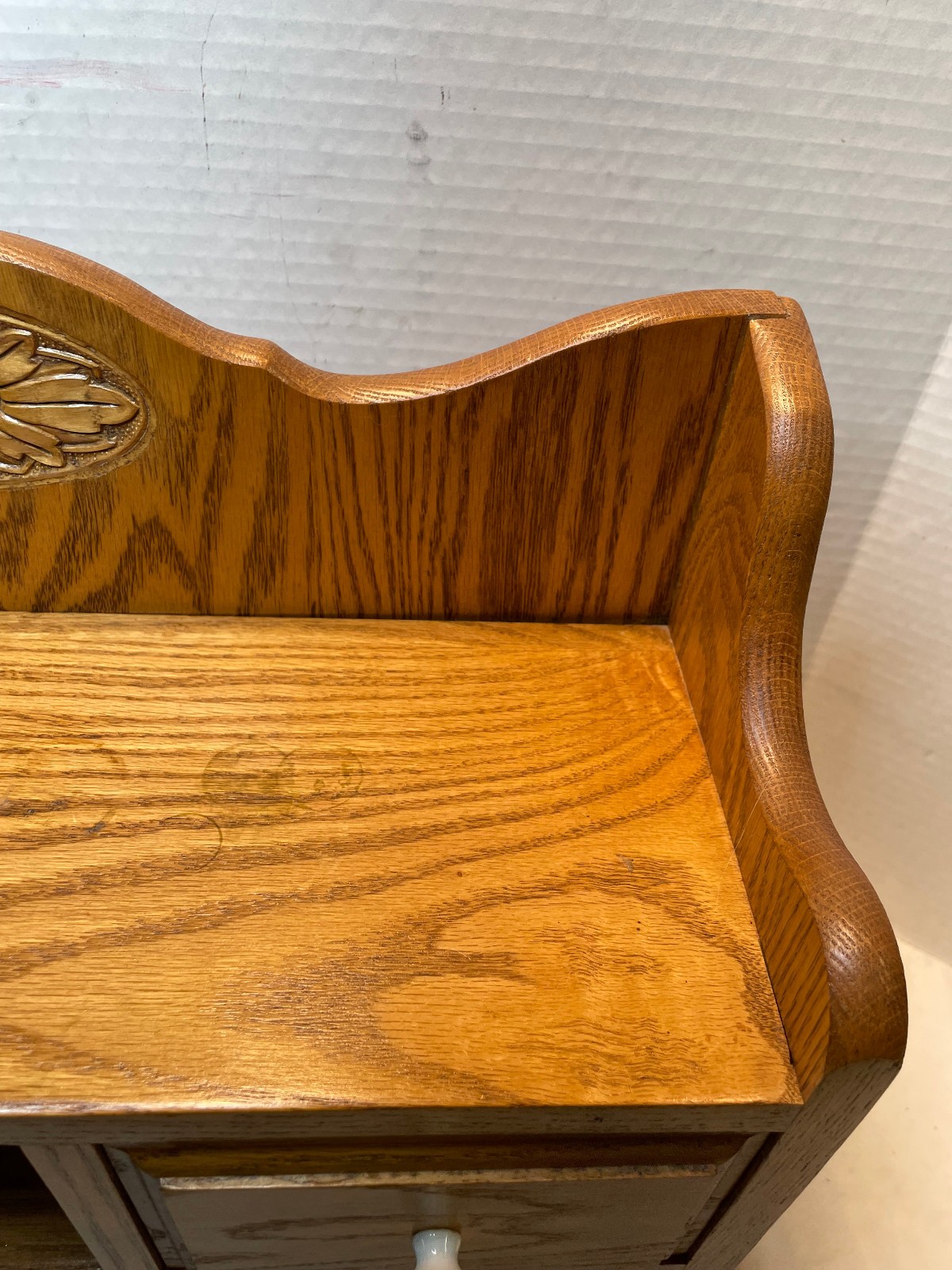 Vintage Desk Organizer Oak Wood Office Mail Letter Holder Executive 18 x 16 x 7