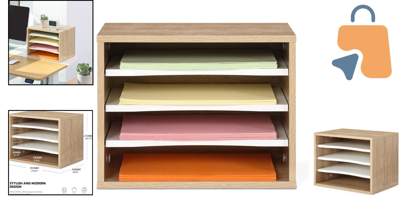 Versatile Light Wood Desk File Organizer – Perfect for Classroom & Home Office