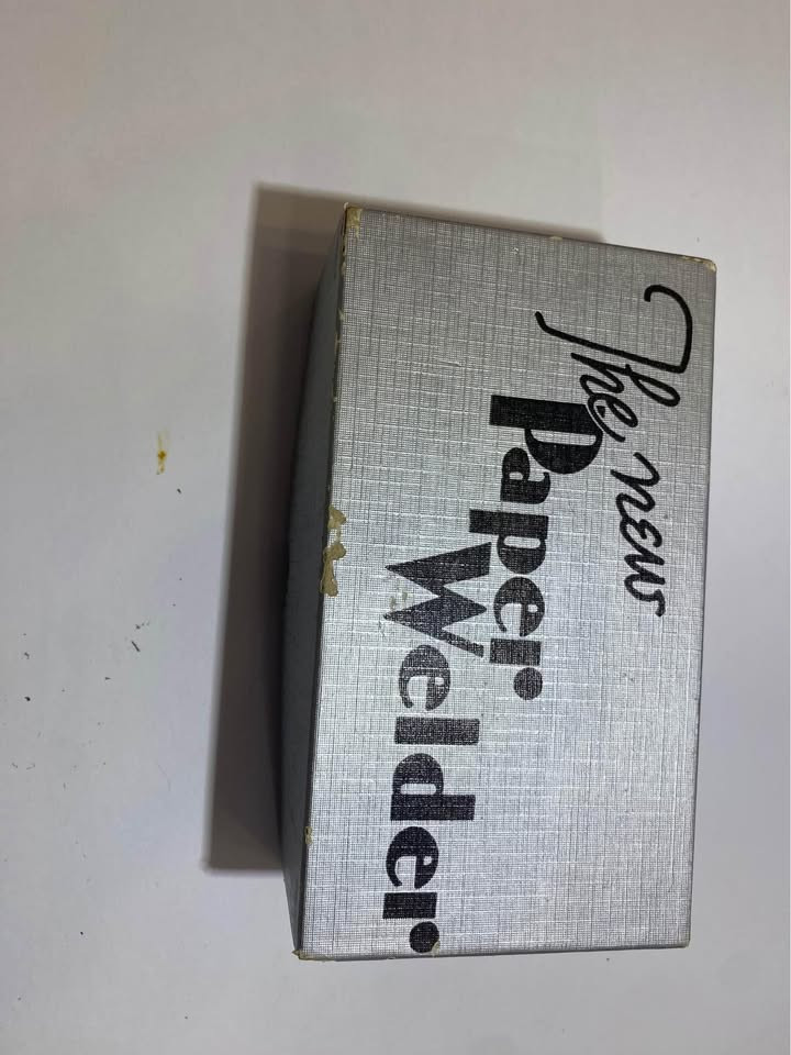 Vintage Paper Welder Chrome Stapleless Paper Fastener w/ Original Box