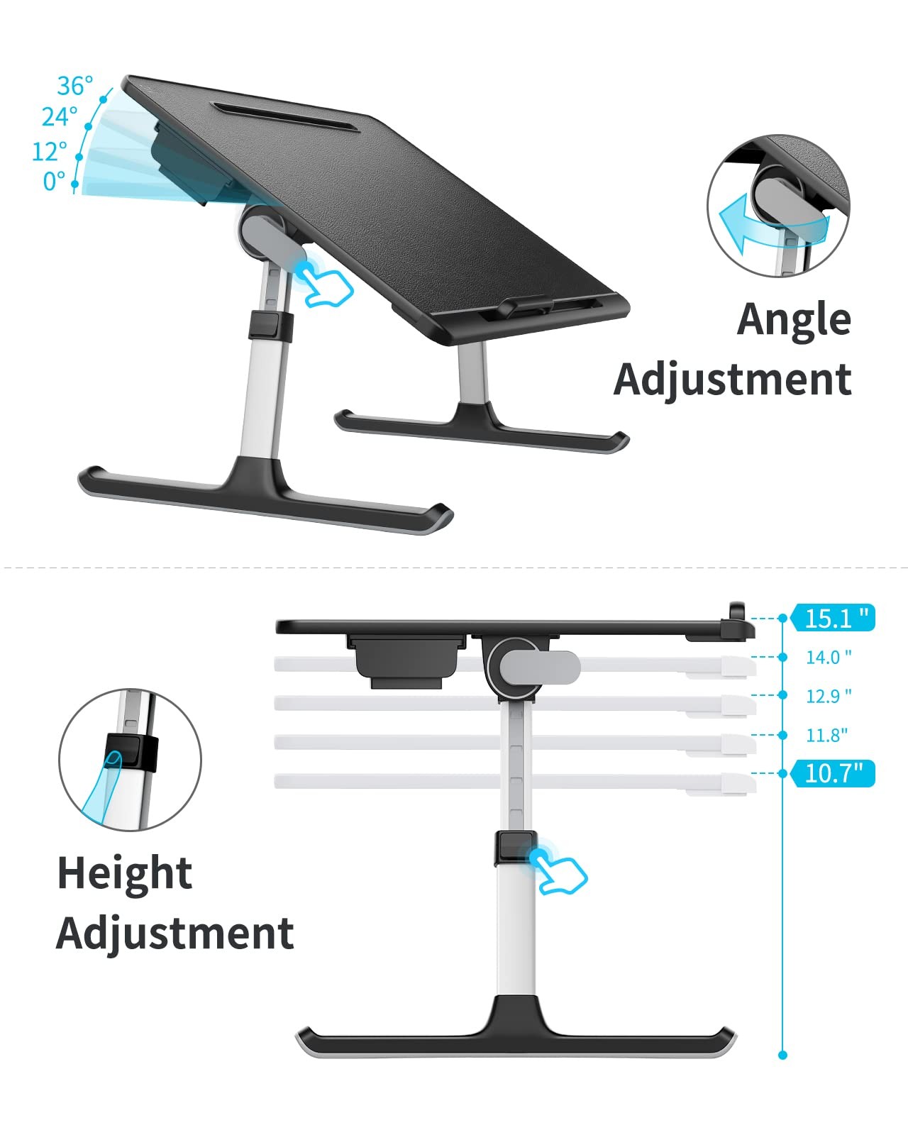 Laptop Bed Tray Desk Saiji X-Large Adjustable Laptop Table Foldable Laptop Desk