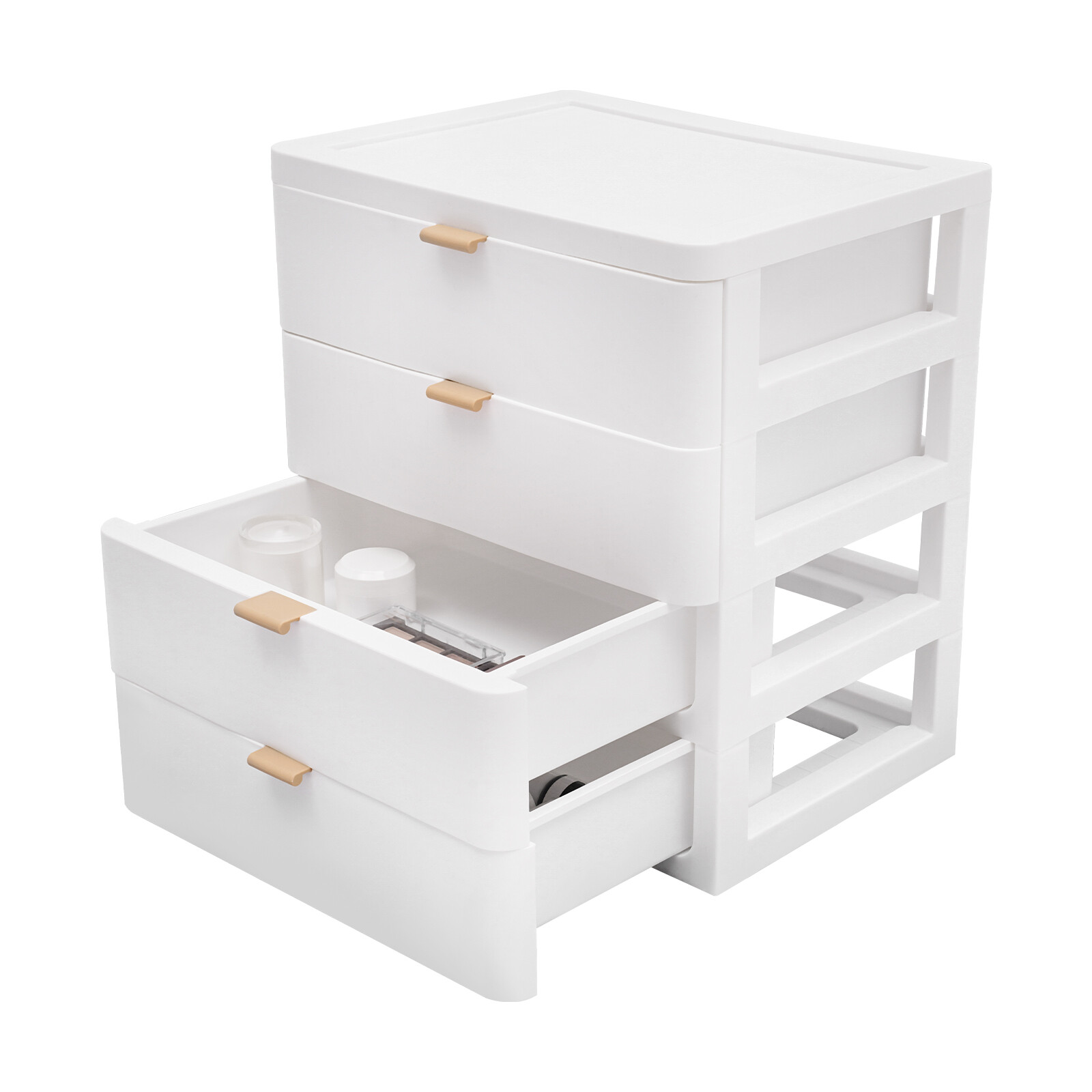 Modern Desktop Storage Box Drawer Organizer Desk Organizer with Drawer White NEW