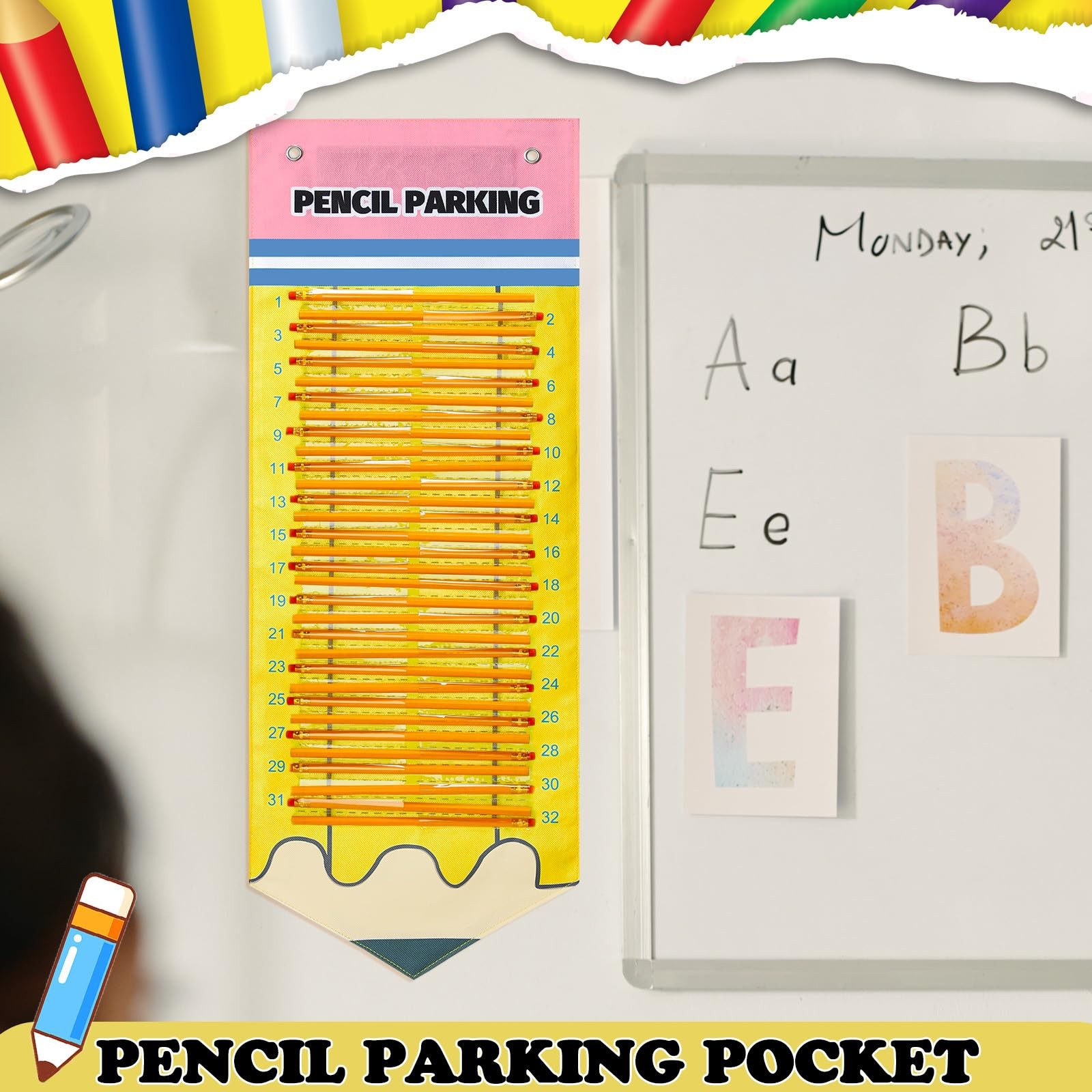 Pencil Dispenser Parking Pocket for Classroom Magnetic Pencils Hanging Chart …