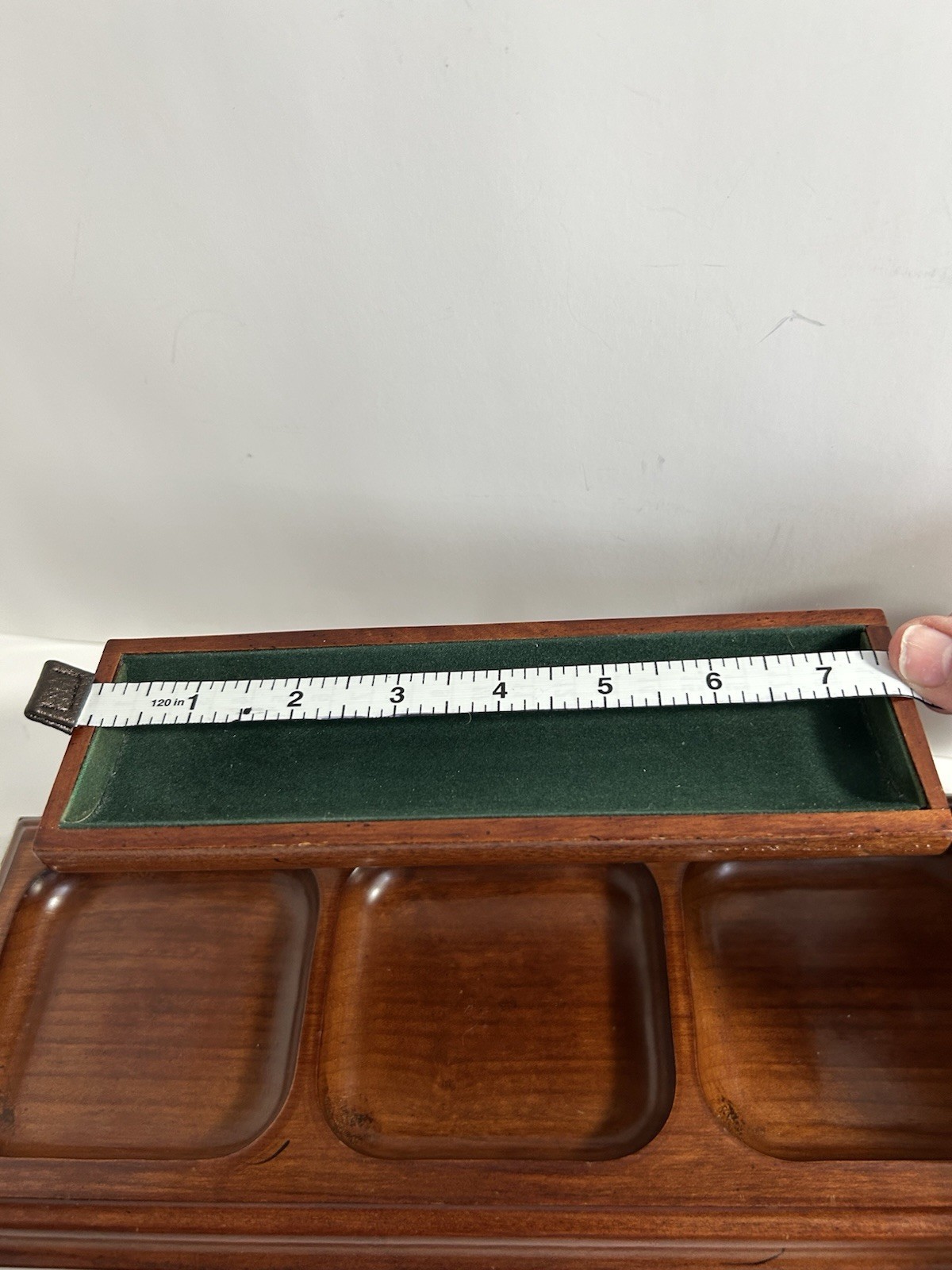 Vintage 1996 Bombay Co. 2 Tier Wooden Desk Organizer With Brass Corners