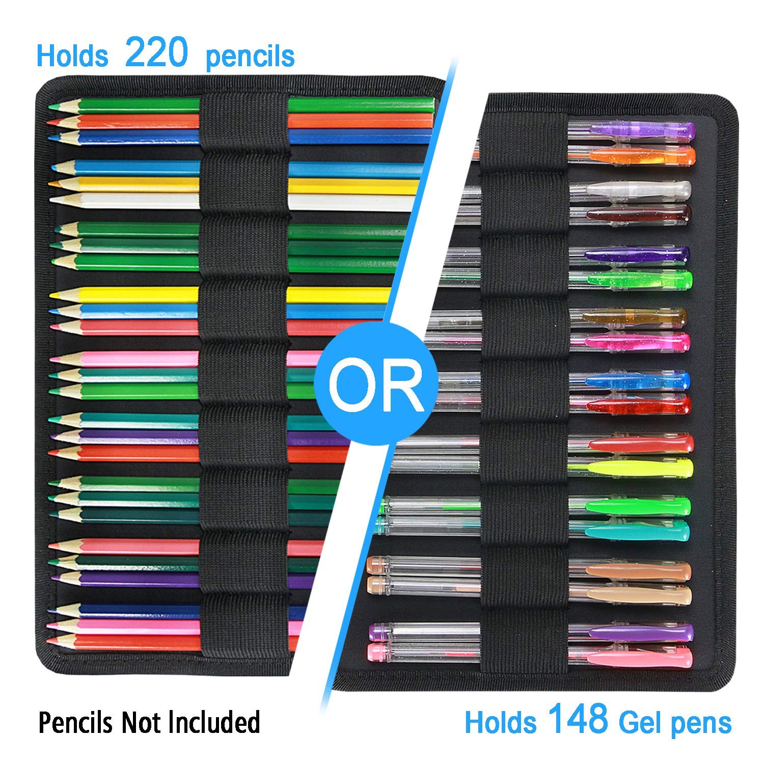 Big Capacity Colored Pencil Case – 220 Slots large Pen Case Organizer with Mu…