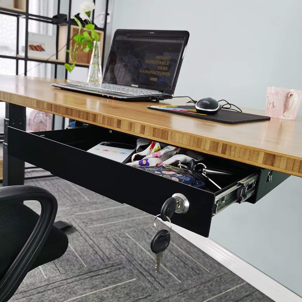 14 inch Slim Under Desk Pull-Out Storage Office Mounted Sliding Metal Drawer …