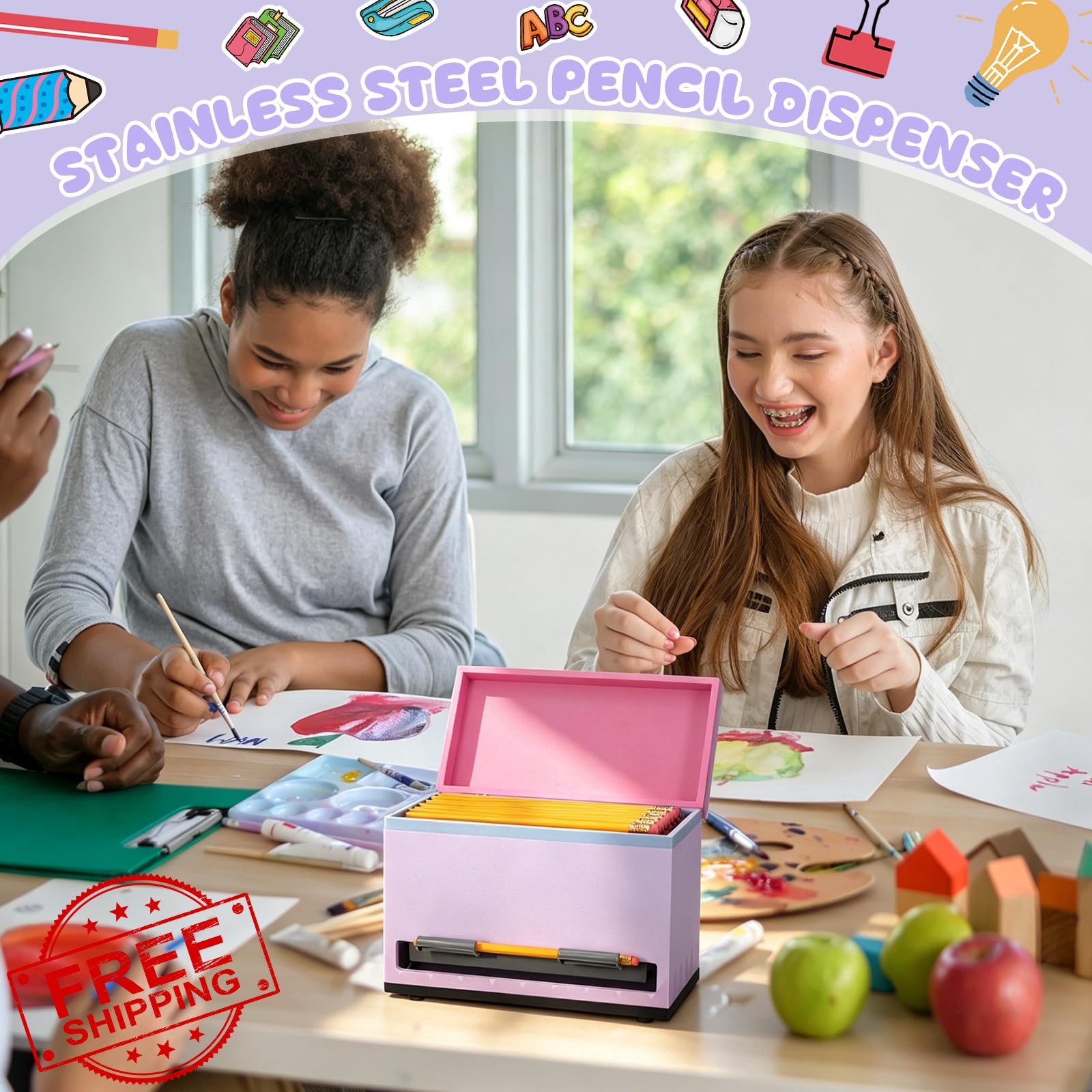 Yalikop Pencil Dispenser Light Purple 1 Pc