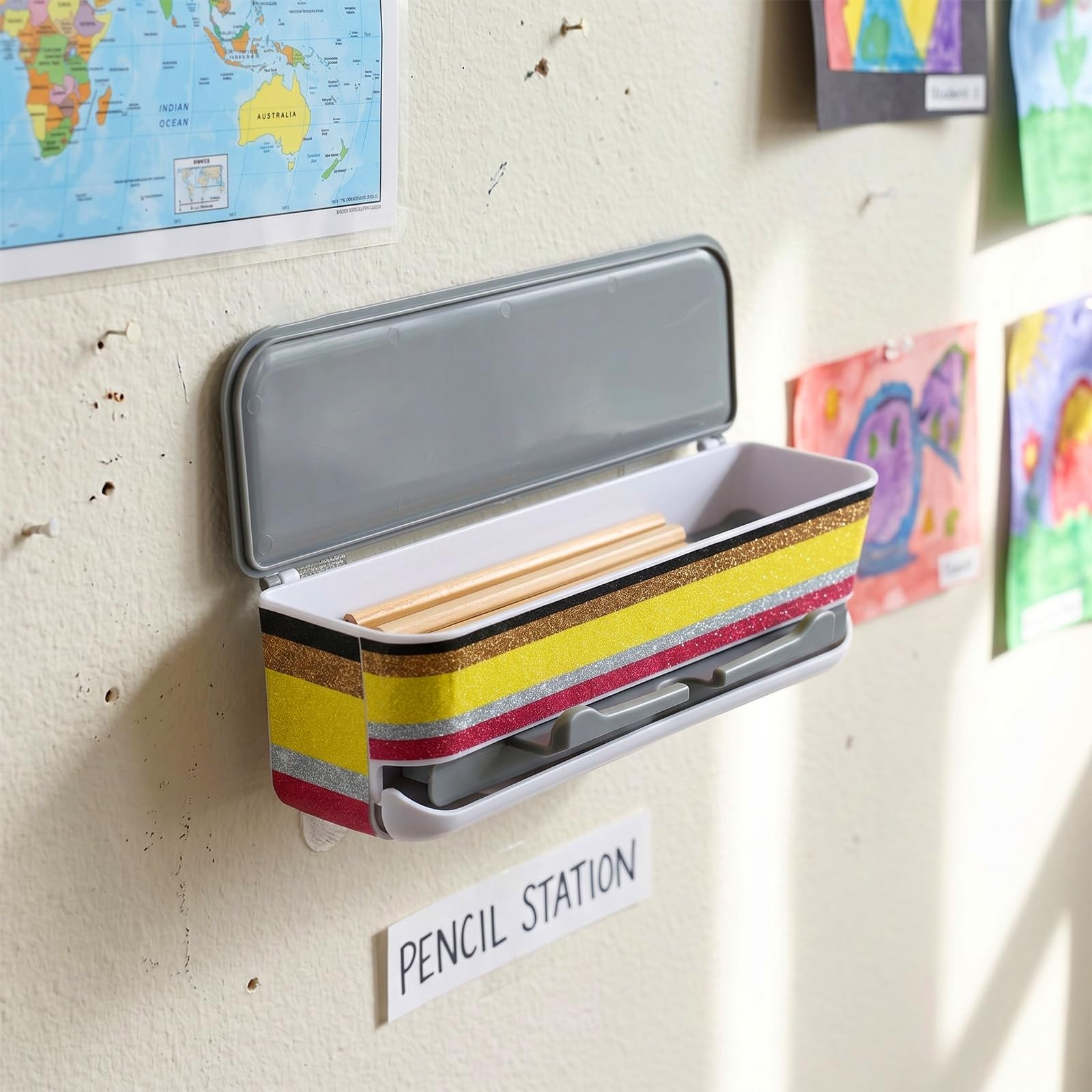 Pencil Dispenser for Classroom Pencil Holder Teacher Must Have Yellow Pink Cl…
