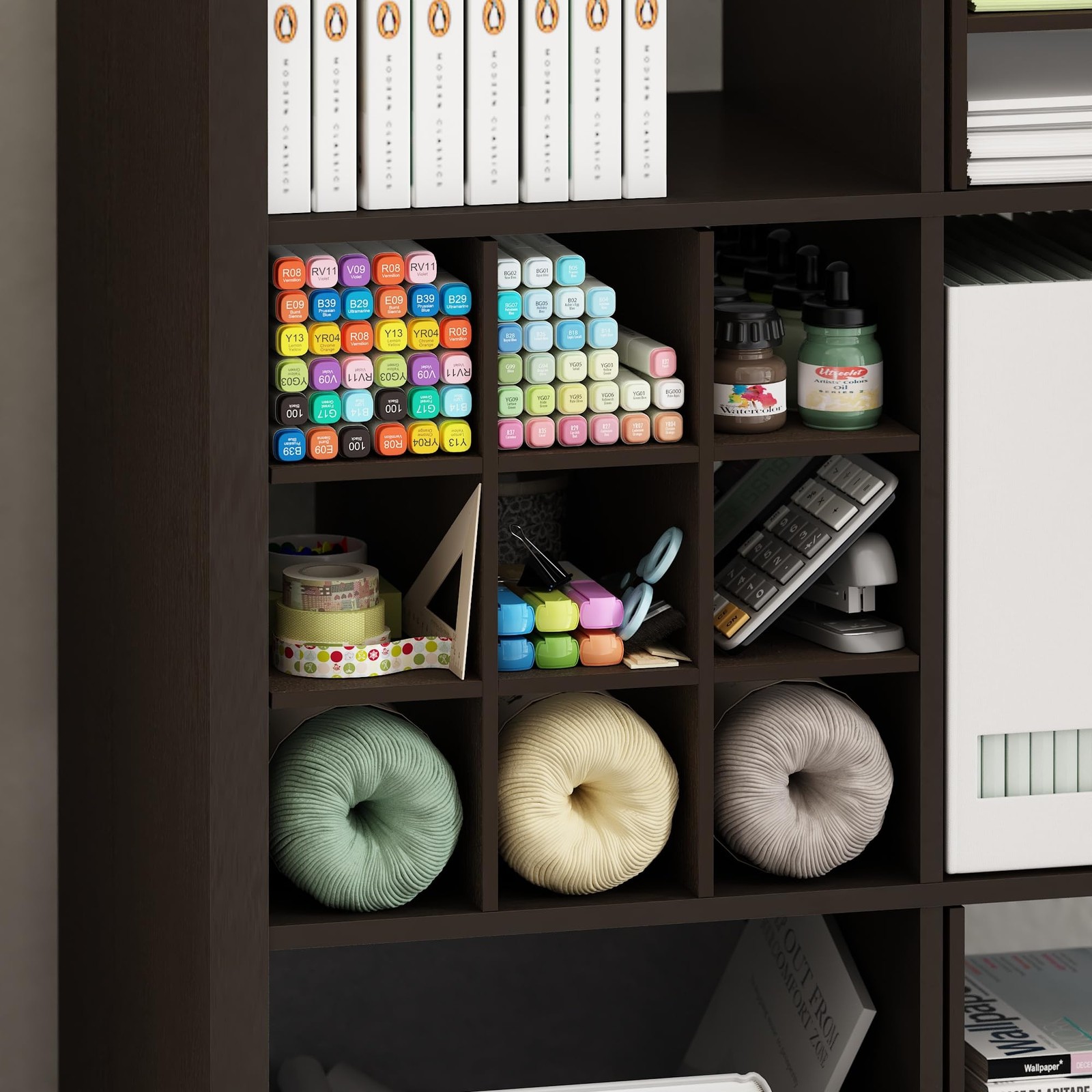 Furinno Cubicle Cube Insert 9-Compartment Cube Organizer 13.3W X 13.4H Insert