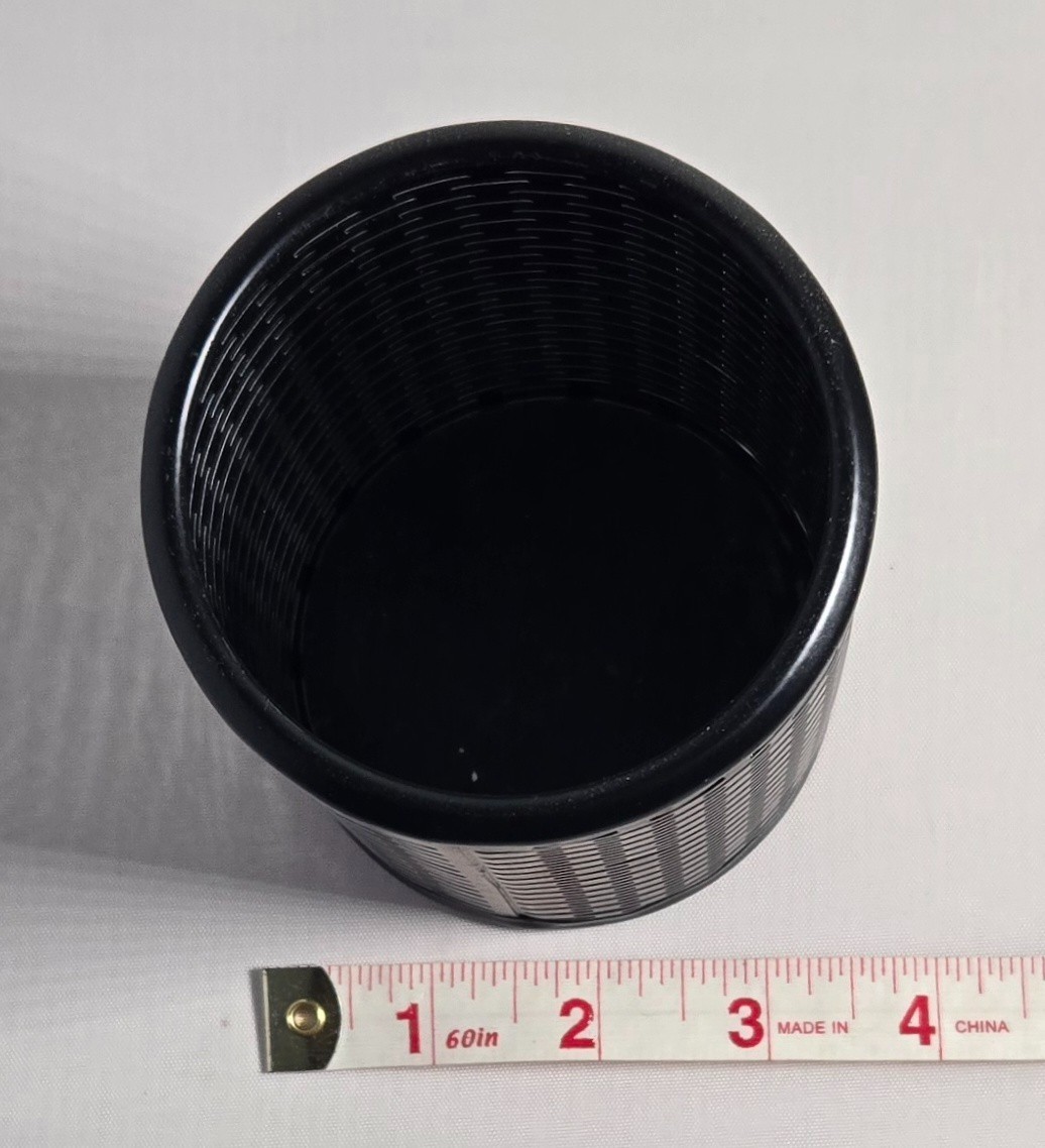 Urban Collection Punched Metal Pencil Cup/Pencil Holder 3.5″x4.5″ (Black) FS