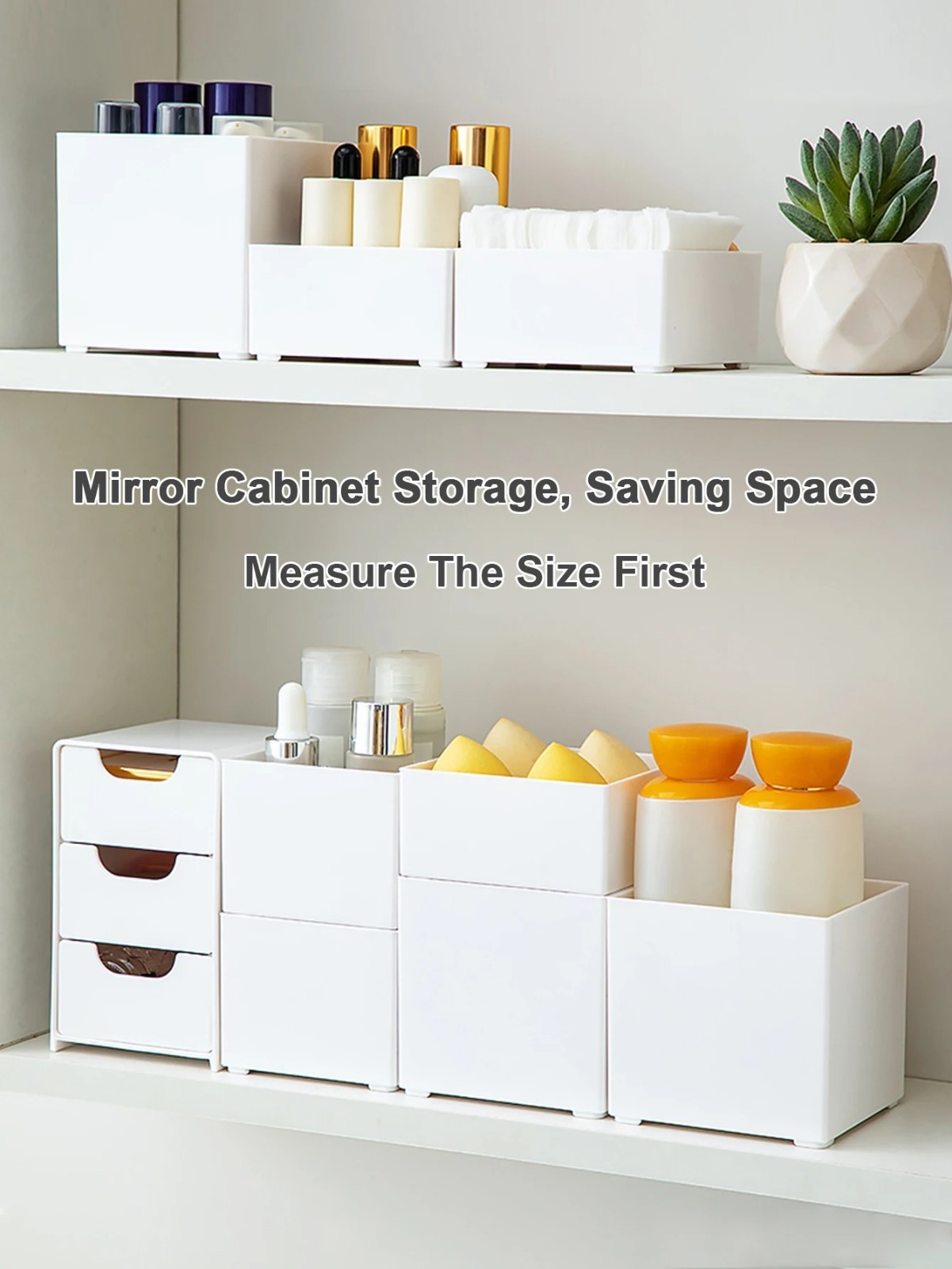 Mini 3-Tier Desk Organizer Drawers Jewelry Makeup Office Craft Storage Box Case
