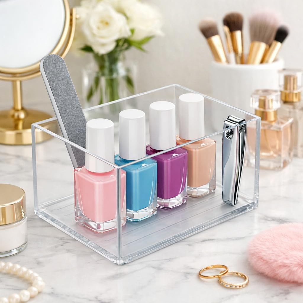 Azar Displays 556731-4PK Small Organizer Tray Compact Clear Plastic