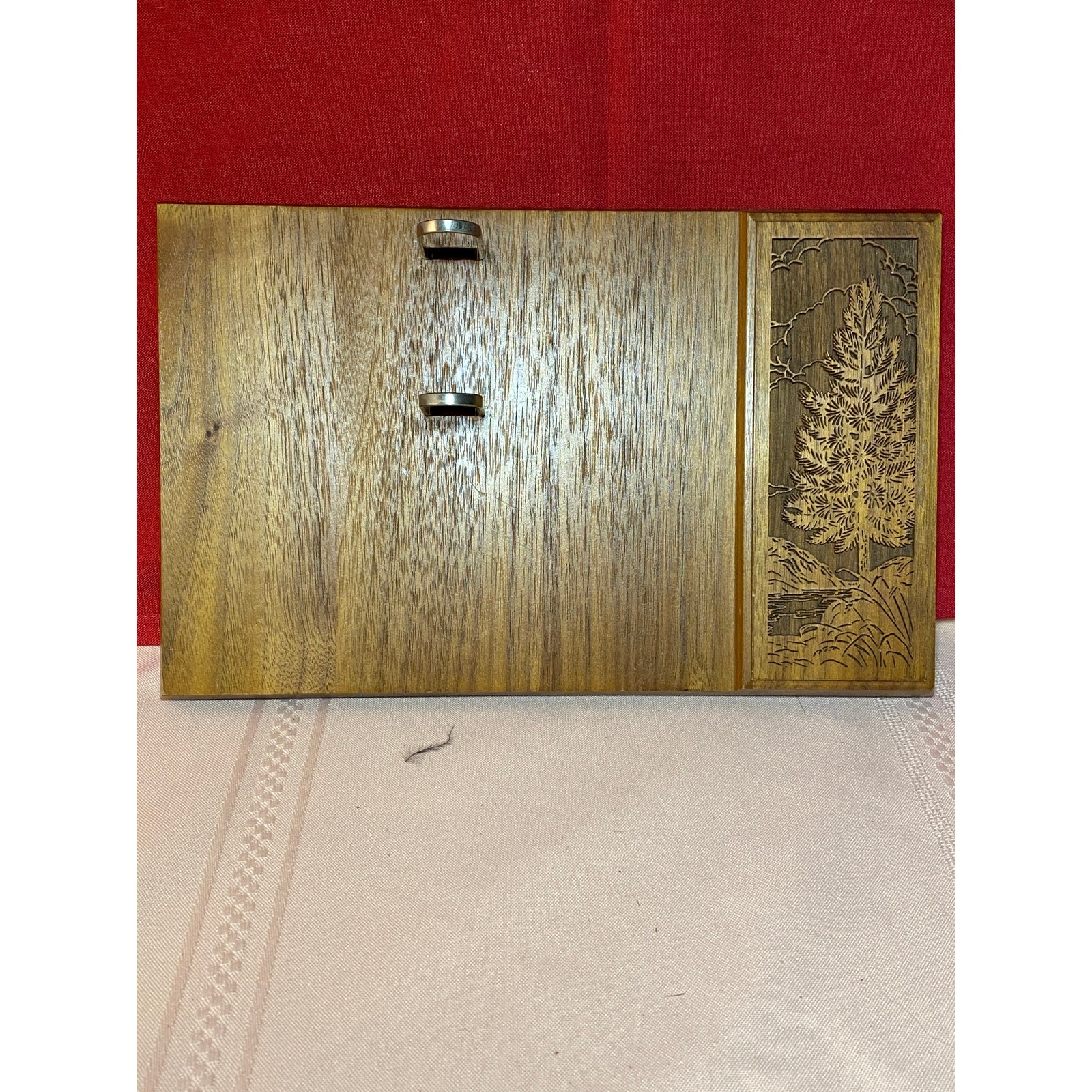 Lasercraft, USA Desktop Organizer Valet Mail Phone Wallet Holder Pine Tree GUC