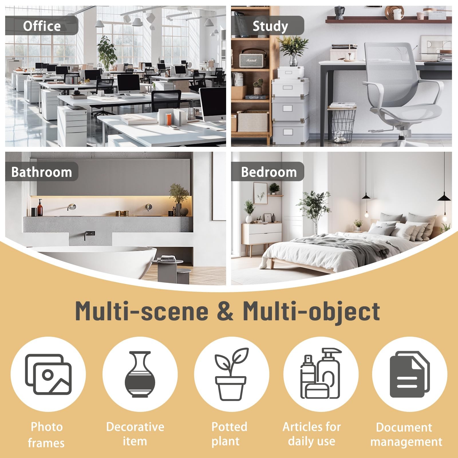 YIGANG Desk Shelf Organizer, 3-Tier Desktop 6.7″D x 29.1″W x 15.7″H, White