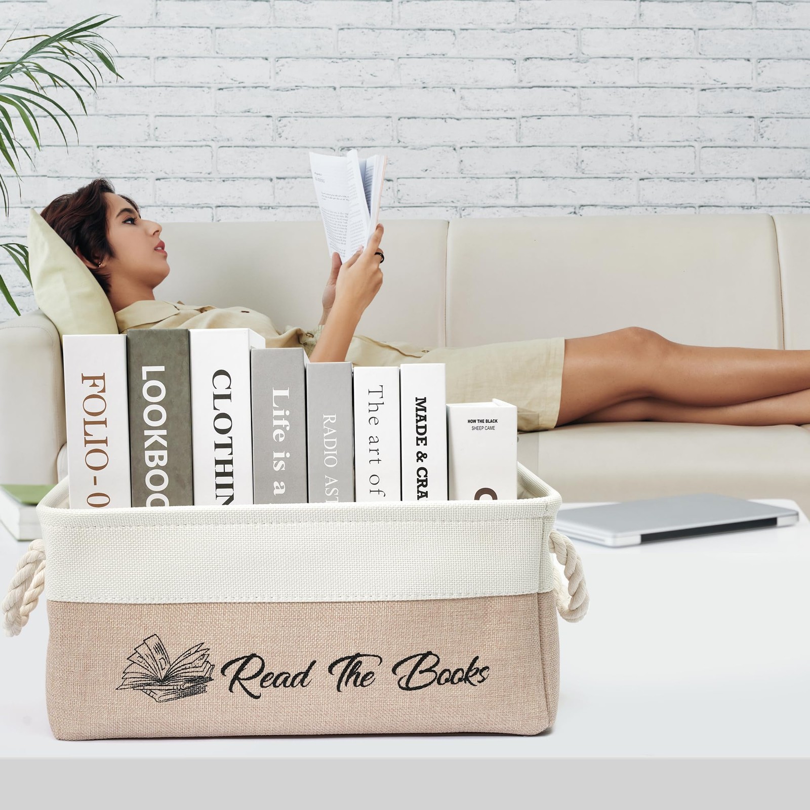 Book Storage Baskets for Organizing, Book Lover Gifts Read The Books List Sto…