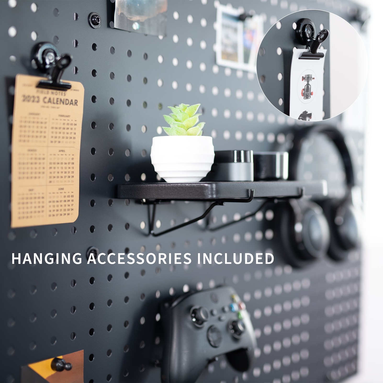 VIVO Dual Steel Clamp-on 60″ x 24″ Desktop Pegboard, Magnetic Privacy Panel