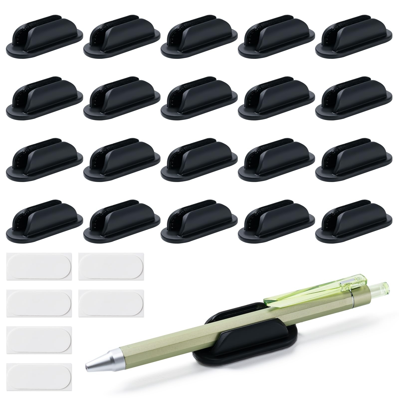 10Pcs Flexible Silicone Pencil Holders Adhesive Pencil Grips Clips for Desk Wall