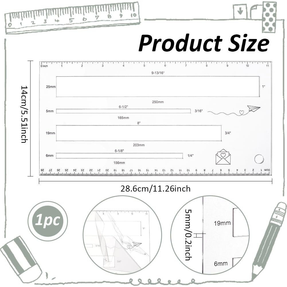 4 Sizes Measurement Shipping Guide, Acrylic Mail Measurement Ruler Shipping M…