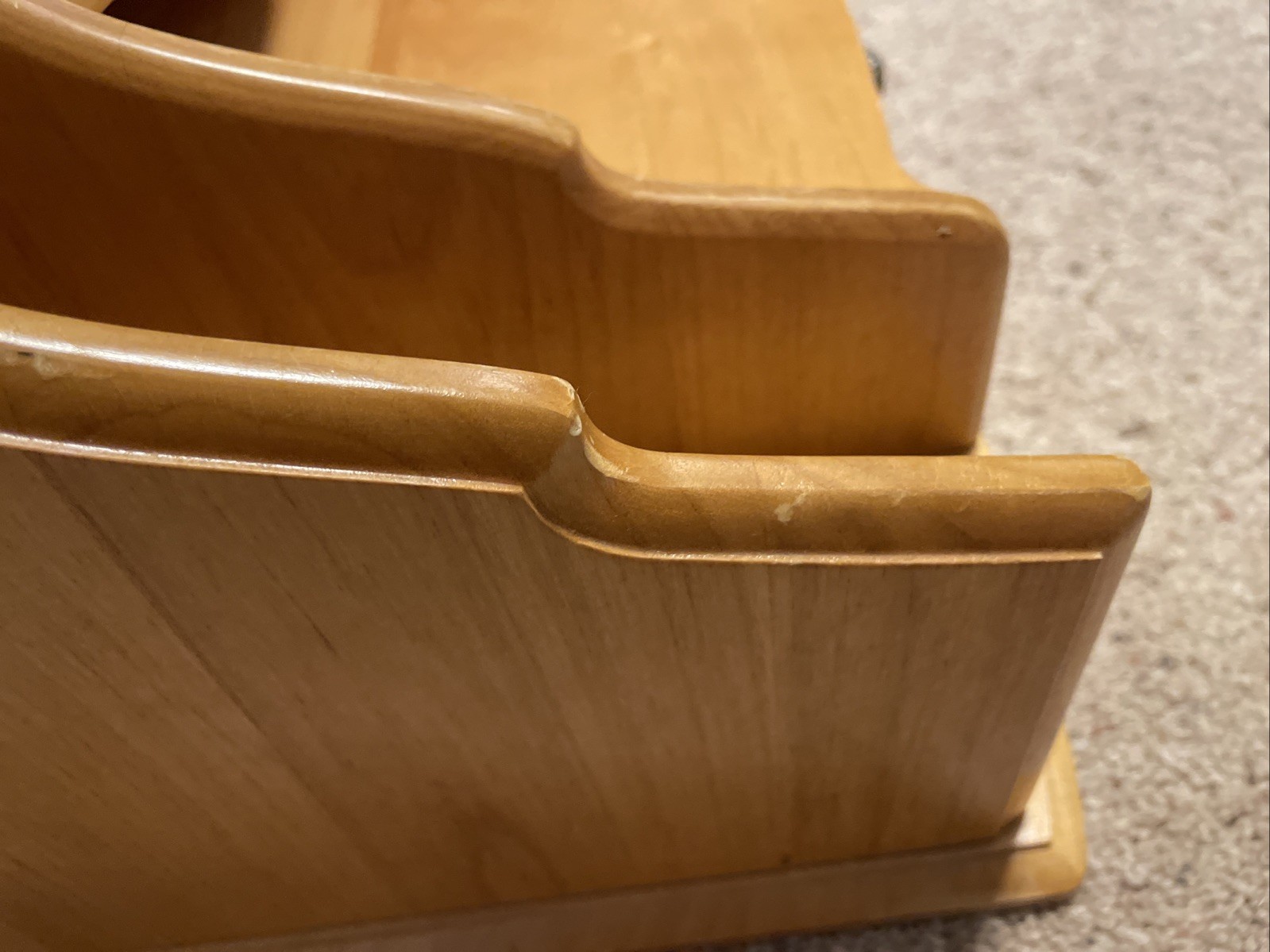 Wood Desk Top Organizer Wood Folder Paper Holder Two drawers. 15.5” W x 10.75 D