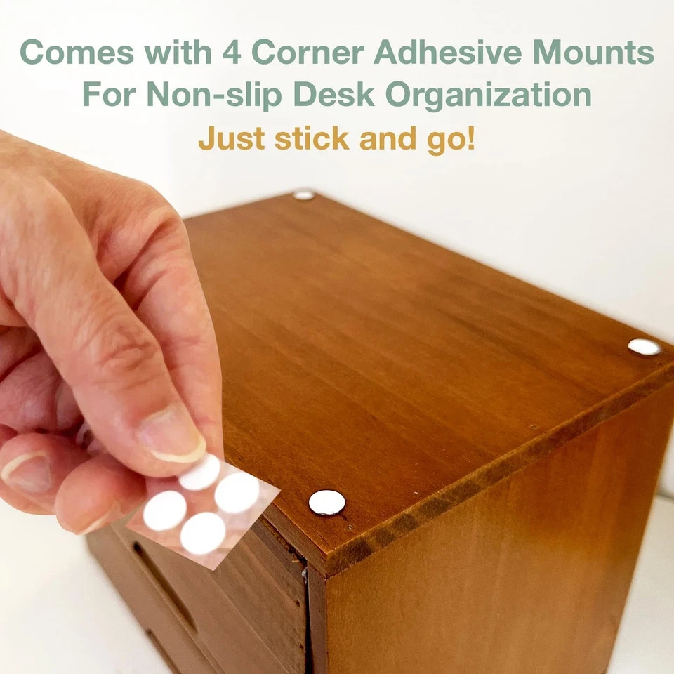 Single Drawer Desktop Storage Organizer in a Modern Wood Design (9.8”x6.9”x 2…