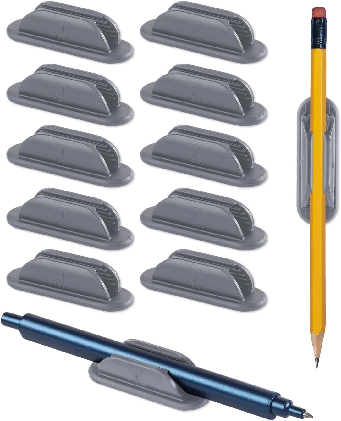 10 Pack Adhesive Pencil Holder Desk Silicone Pen Holder Wall Clipboard & Laptop