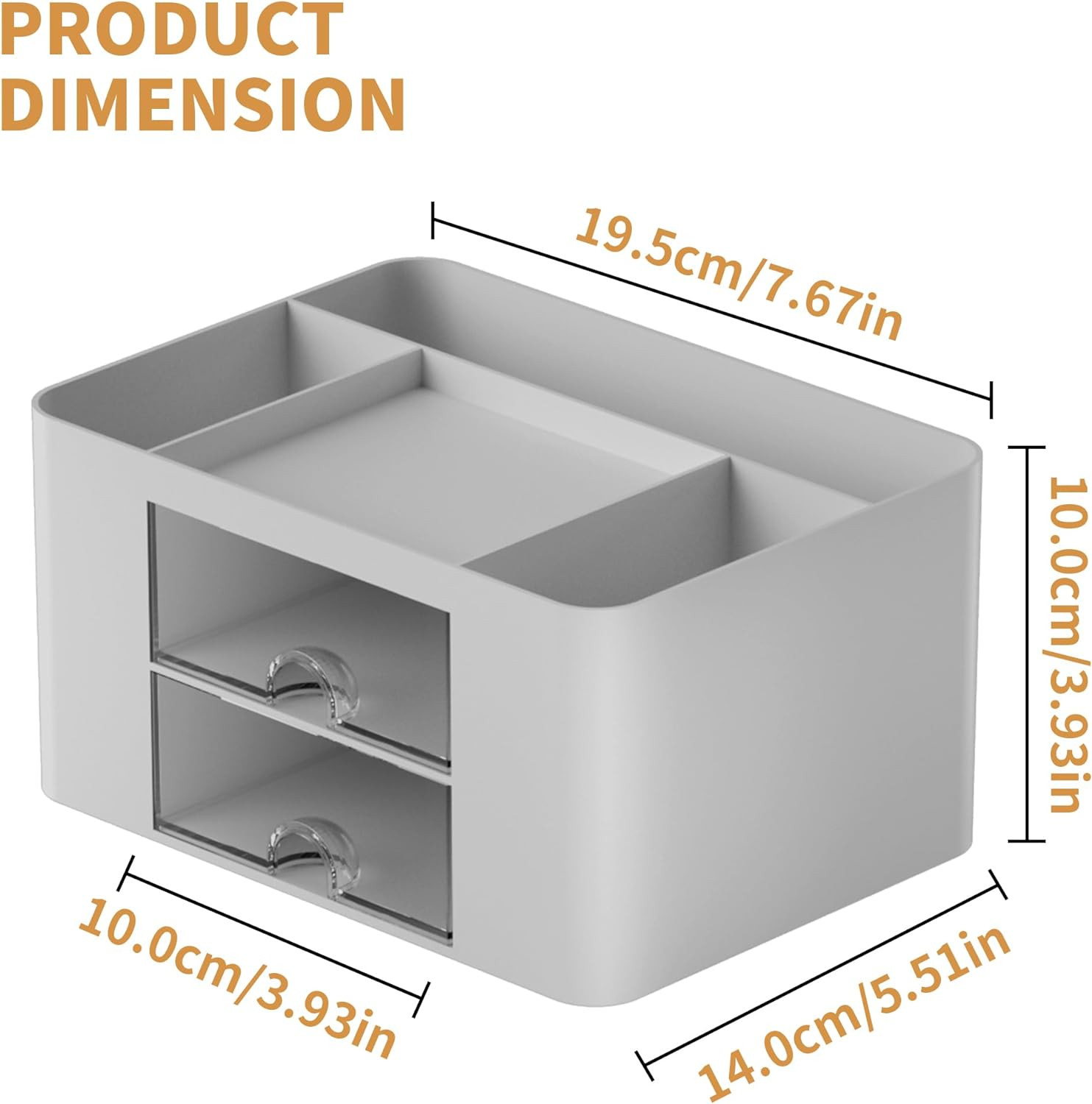 Pen Organizer with 2 Drawer, Multi-Functional Pencil Holder for Desk, Desk Organ