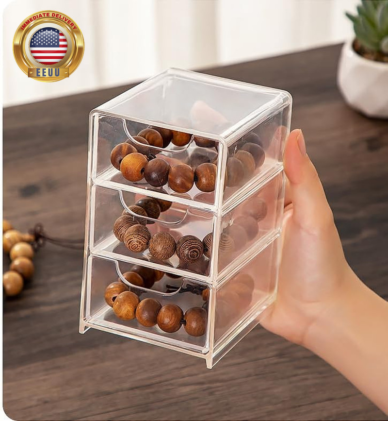 Small Desk Organizer with Drawer, Desktop Organization for Office Supplies, Jewe