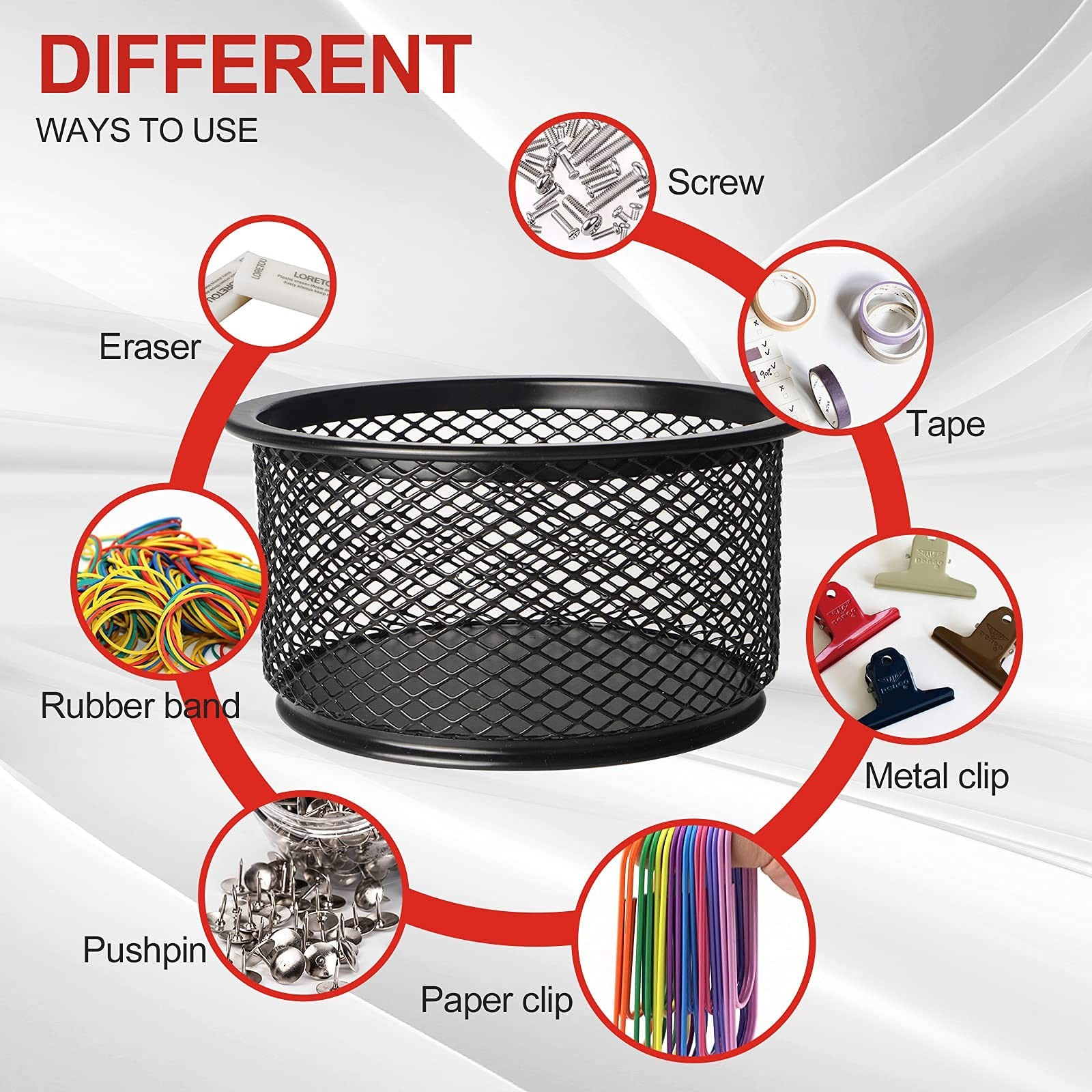 5-Pack Stackable Mesh Desk Organizer Bins – Durable Storage Containers for Cl…