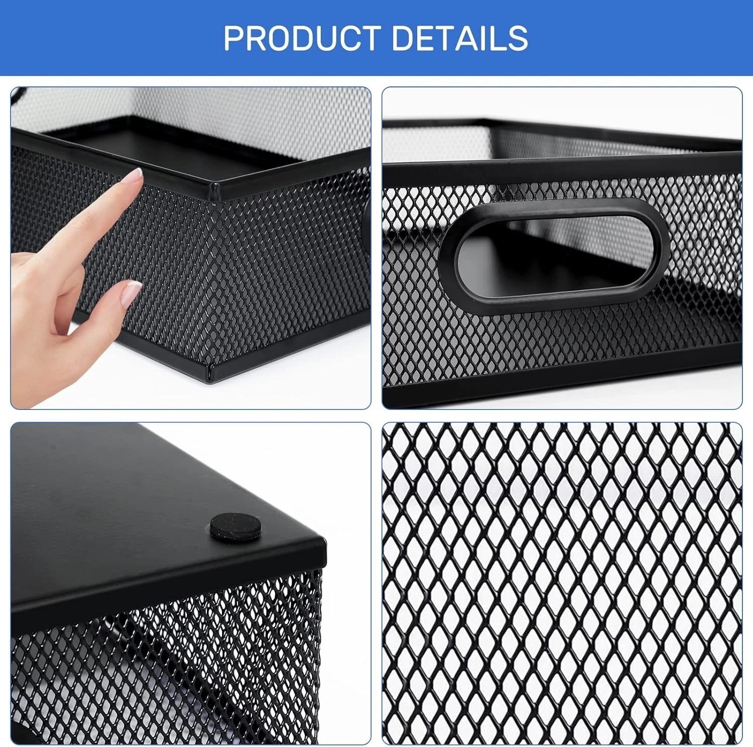 Professional 4 Pack Drawer Organizers with Adjustable Sections for Office Use