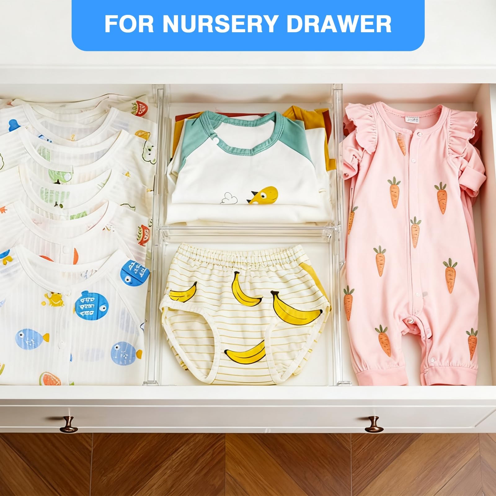 Biytyc 3-Pack Clear Drawer Organizer, Adjustable & Expandable Drawer Divider …