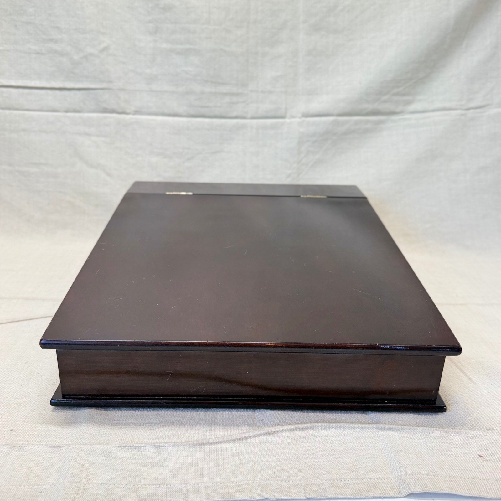 Vintage Wooden Lap Desk Writing Box Mahogany Finish Stationery Storage 1994