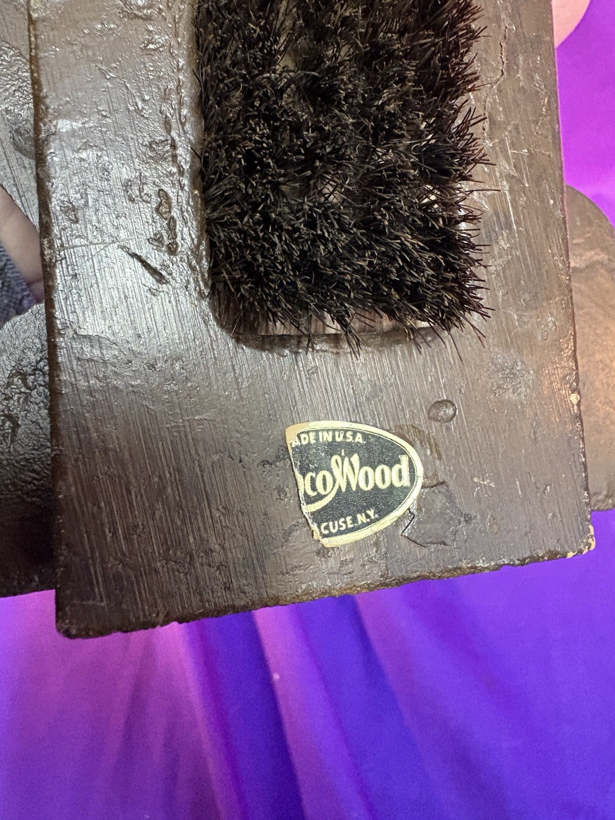 Syroco Wood Swank Scotty Dog Cloths Brush Holder