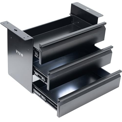 VIVO 16 in Slide Out Dual Tier Under Desk Storage Drawer