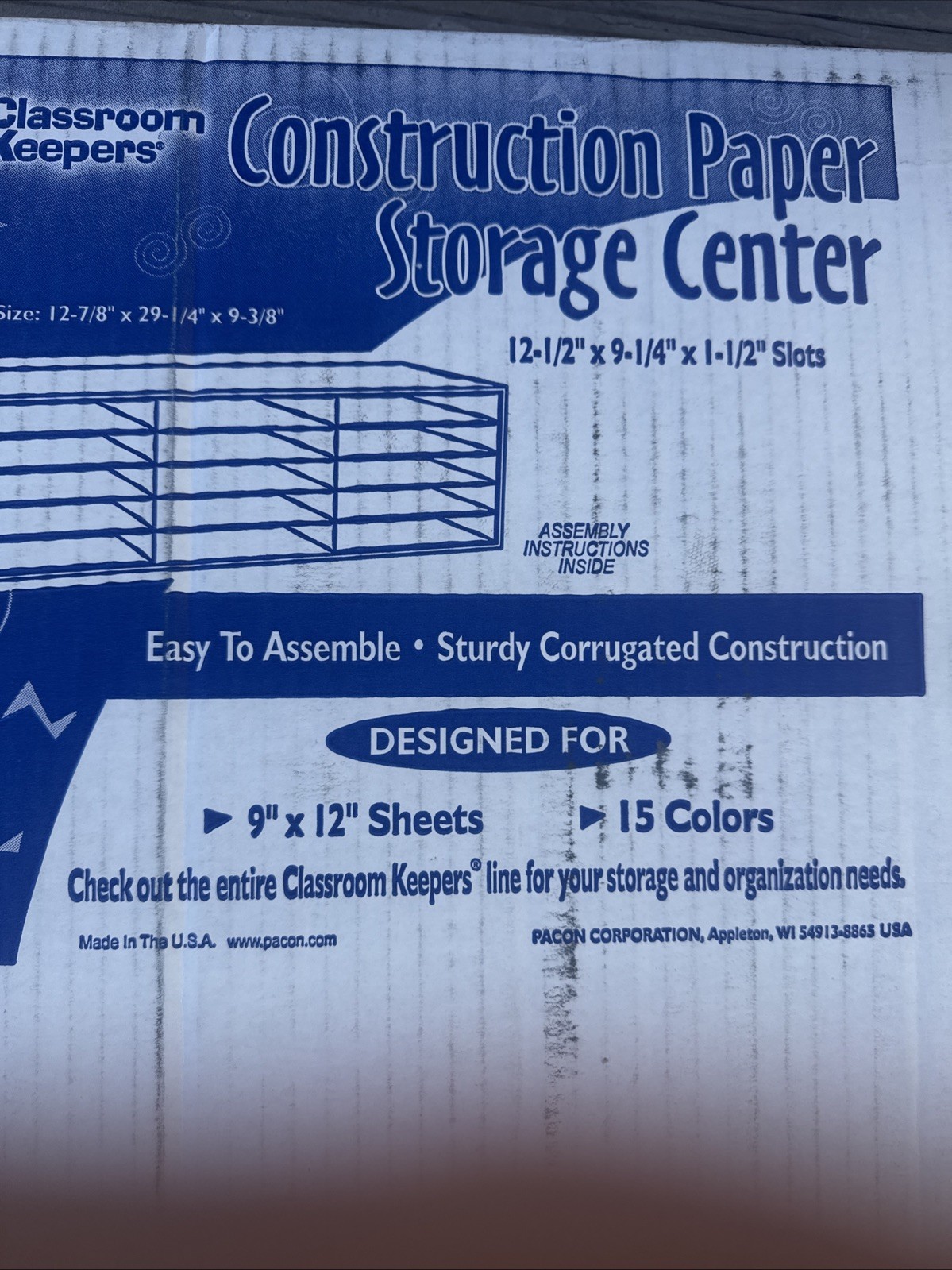 Pacon (PAC001310) Classroom Keepers Construction Paper Storage 15-slot 9×12