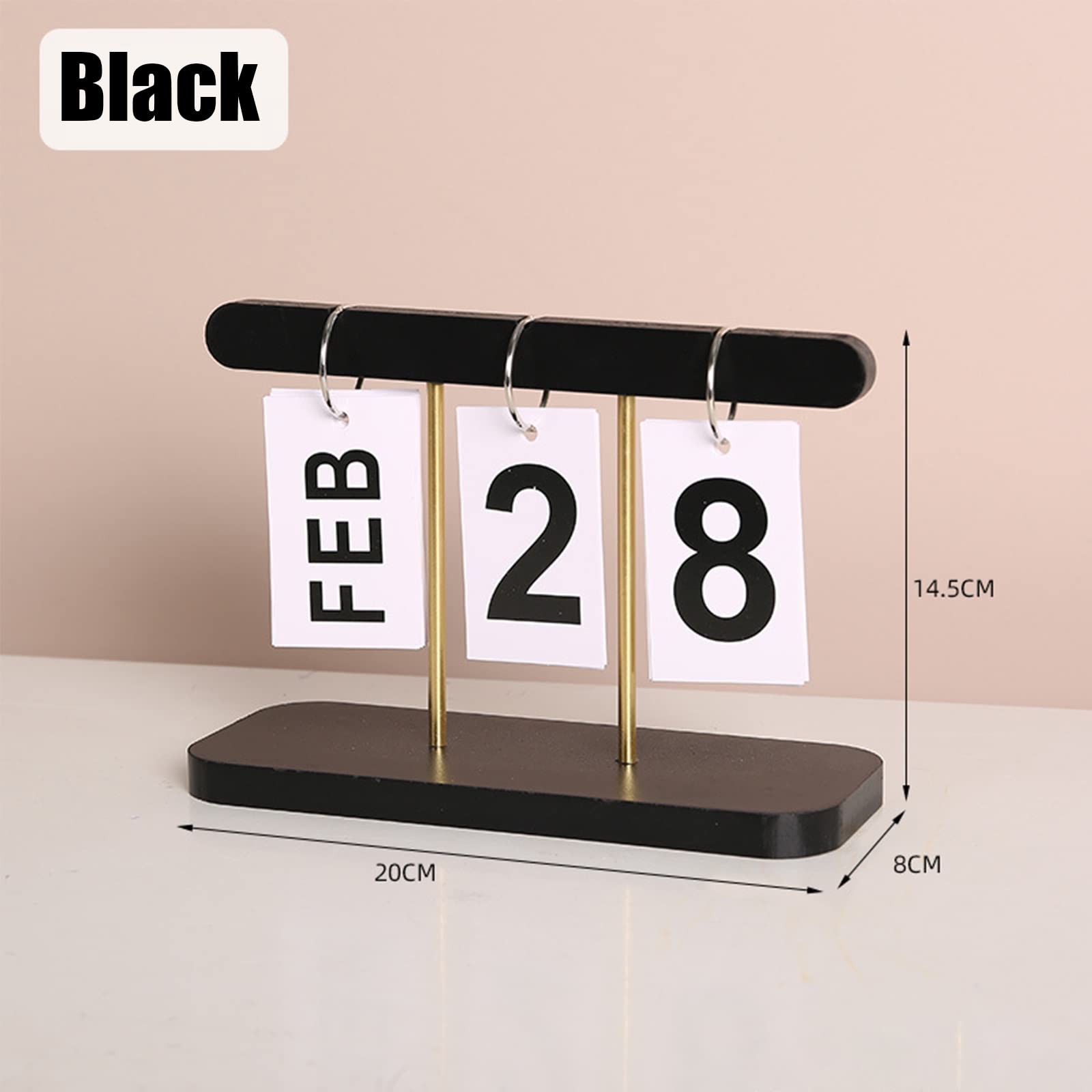 SUPTEC Perpetual Daily Flip Calendar for Desk 2026 Reusable Office Black