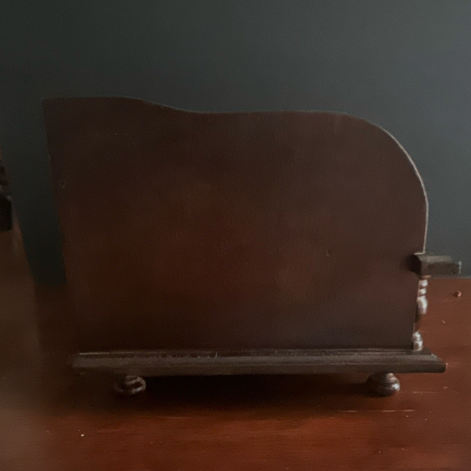London Leather Wood Roll Top Desktop Organizer with Drawers