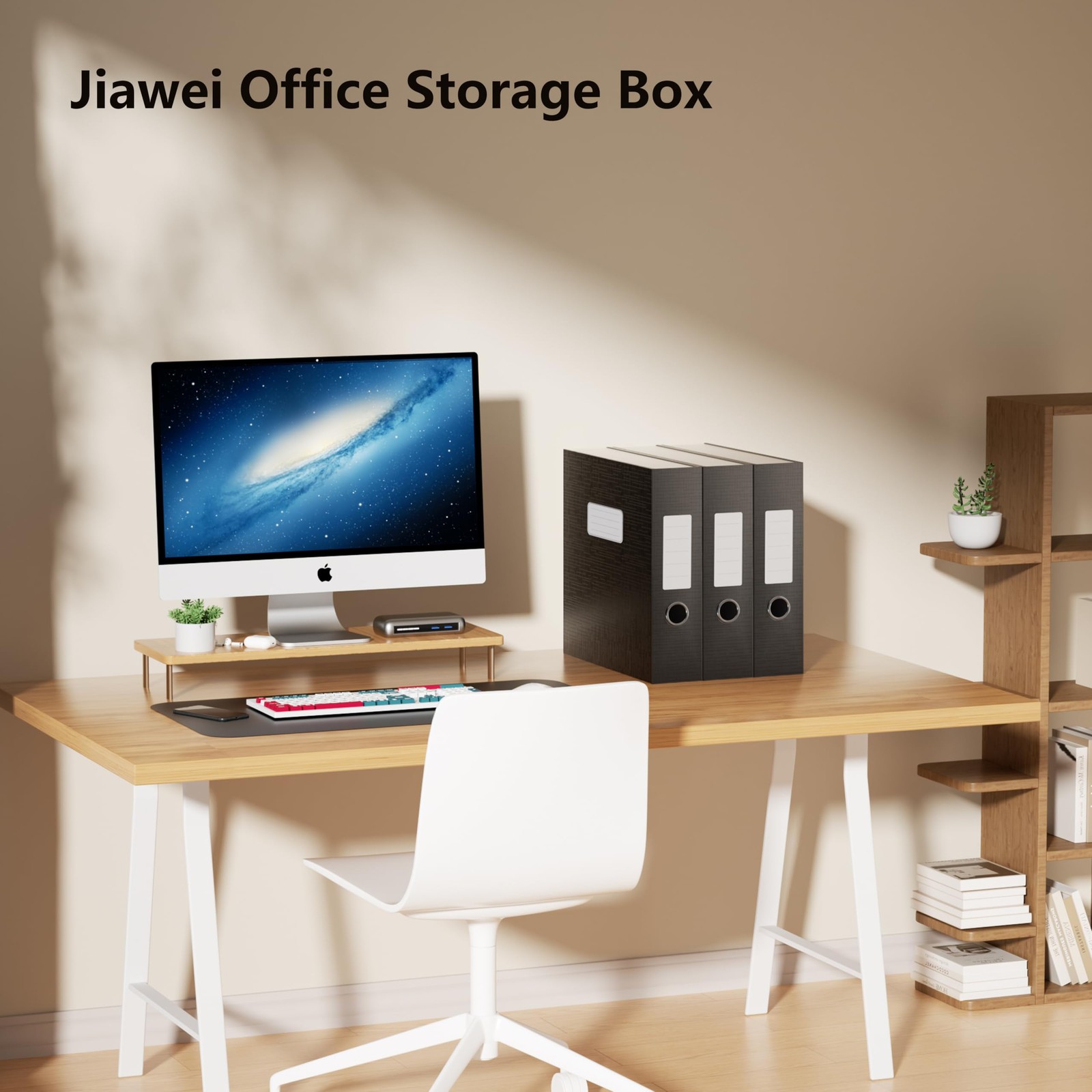 JiaWei Black Storage File Boxes,Document 9.4×3×12.5 Inches,