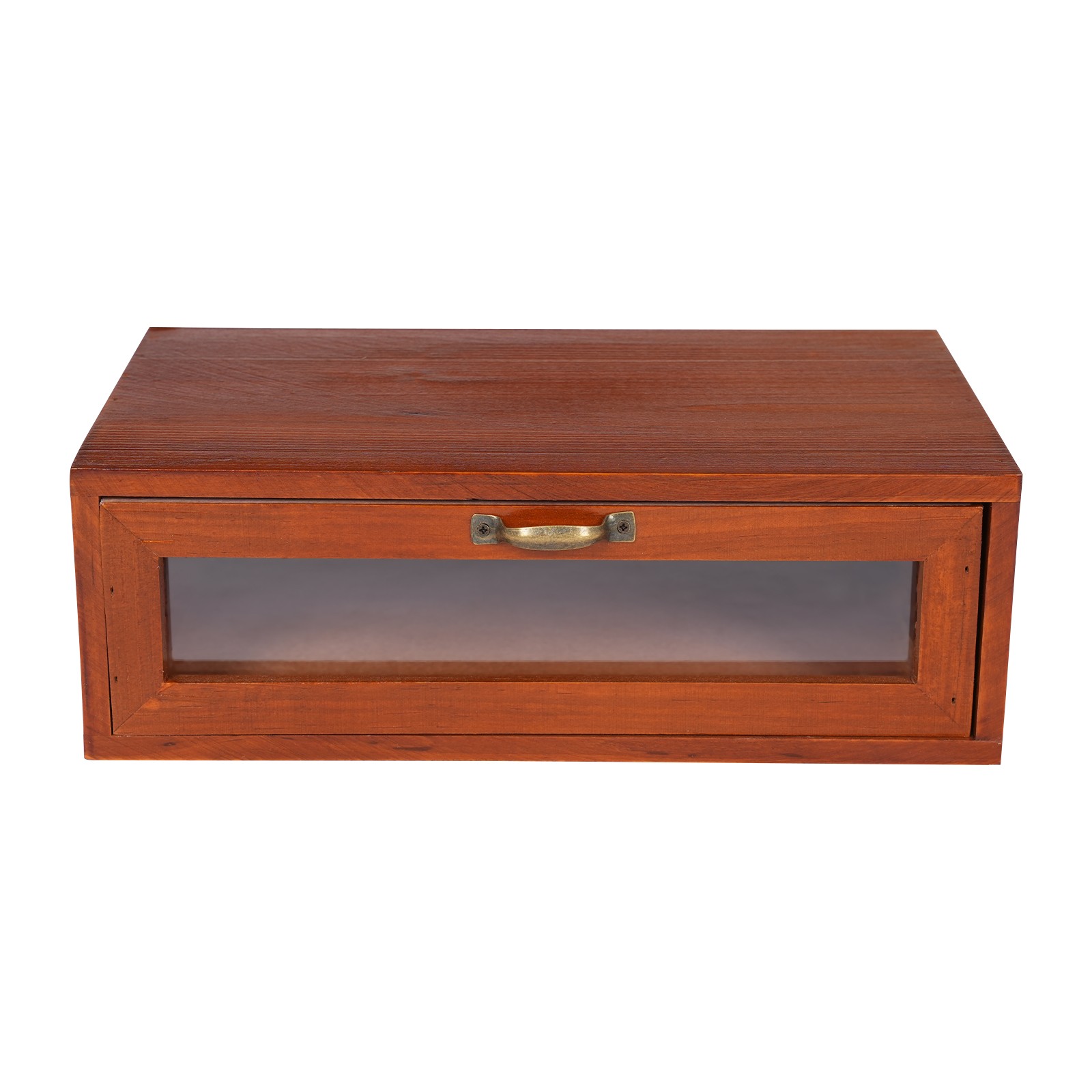 Vintage Desk Organizer Wooden Tabletop Storage Box with 3 Drawers for Office