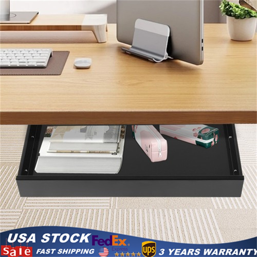 Under Desk Mounted Drawer Storage Organizer Sliding Pullout Drawer Standing Desk