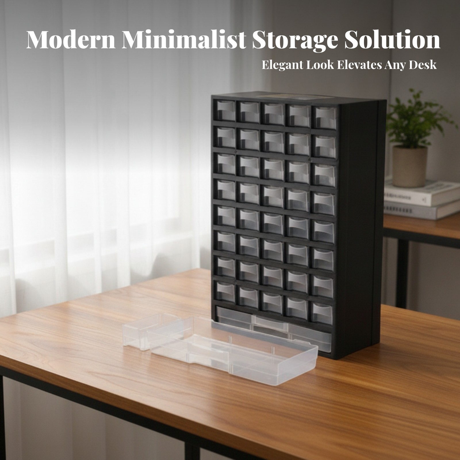 Desktop Drawer Cabinet Clear Polymeric Drawer Cabinet Long-Lasting Upright
